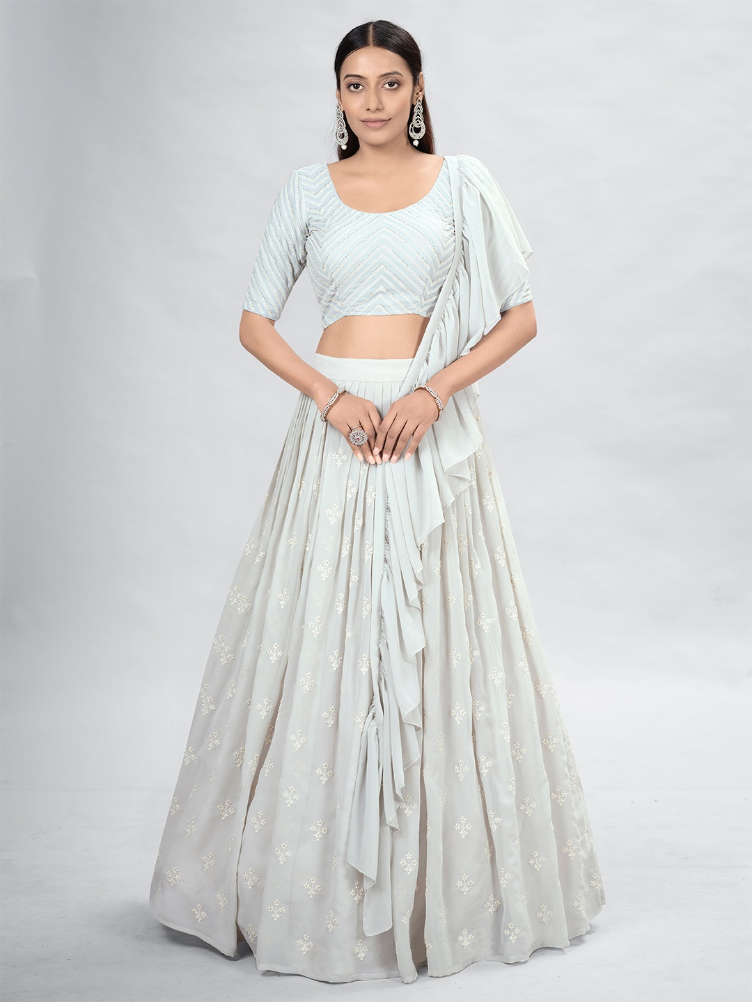 Fusionic Embellished Thread Work Semi-Stitched Lehenga & Unstitched Blouse With Dupatta, Blue
Fusionic Embellished Thread Work Semi-Stitched Lehenga & Unstitched Blouse With Dupatta, Blue