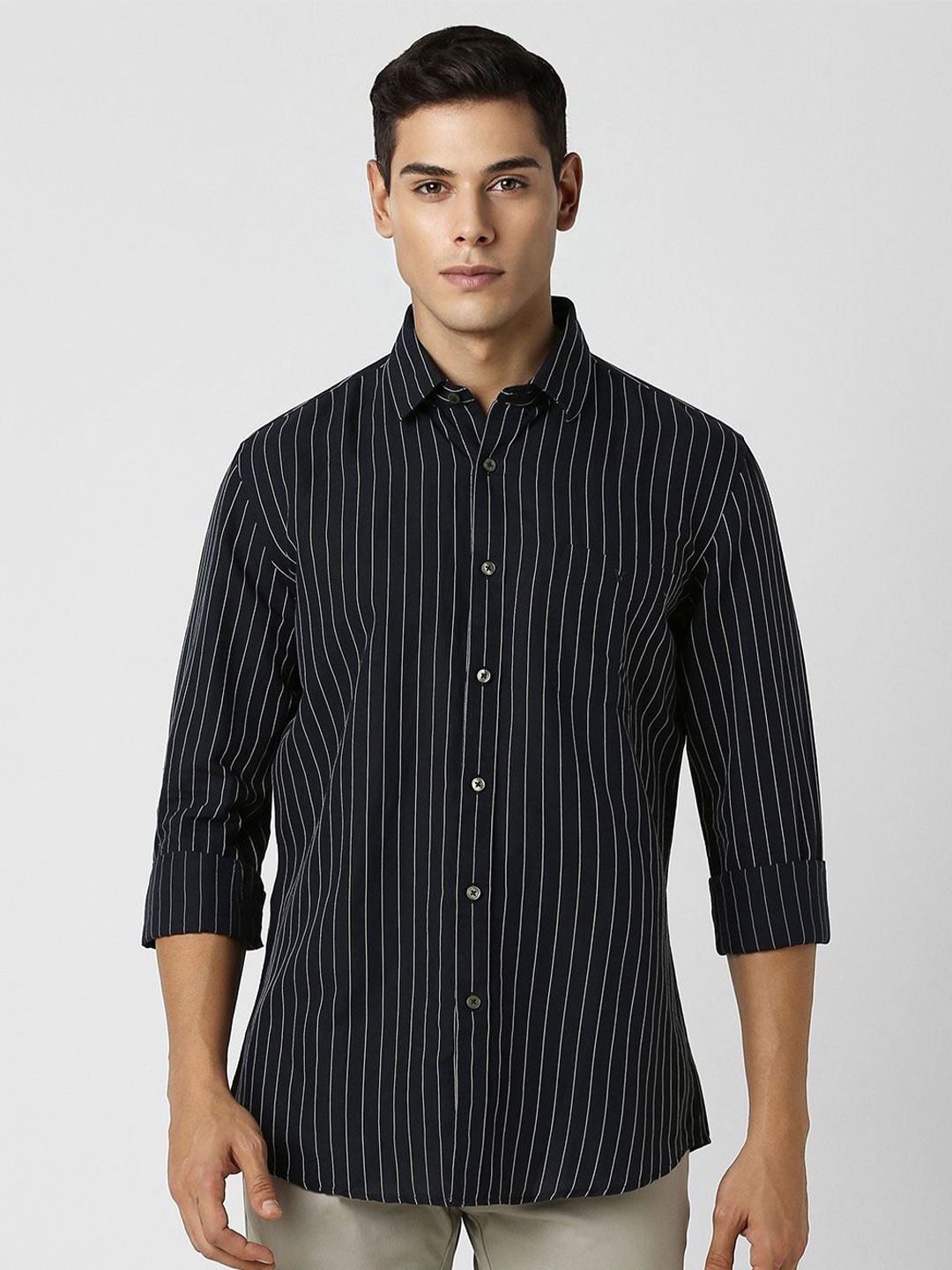 Van Heusen Sport Men Spread Collar Vertical Striped Linen Slim Fit Casual Shirt, Black
Van Heusen Sport Men Spread Collar Vertical Striped Linen Slim Fit Casual Shirt, Black