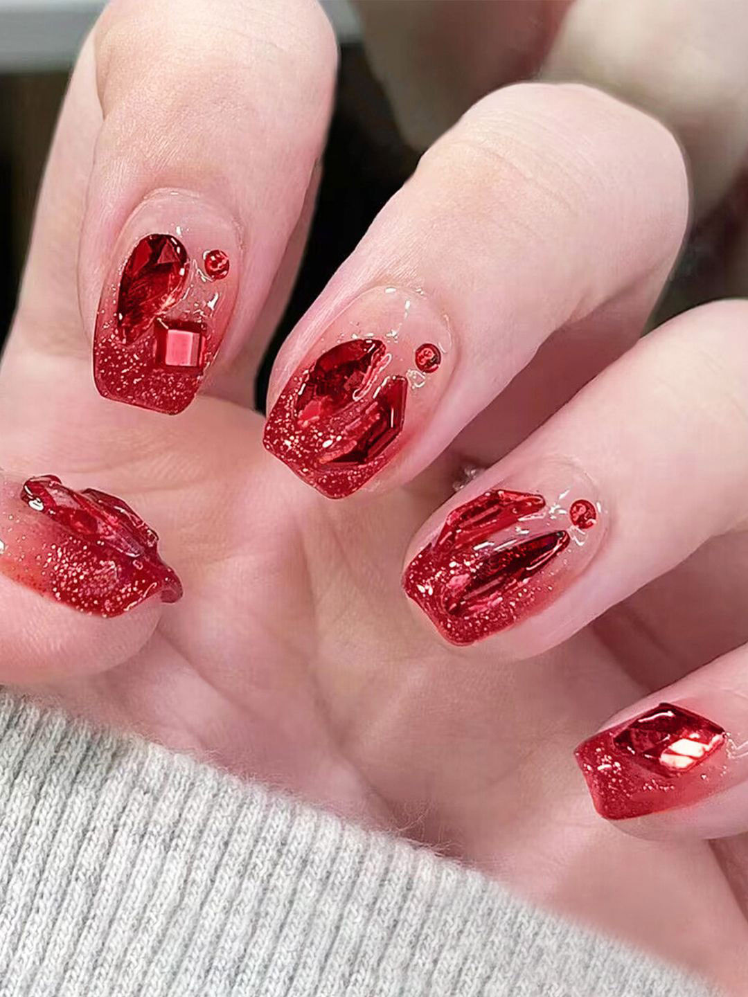 Secret Lives 24-Pcs Translucent With 3D Stone Design Nail Art- - Translucent Red
Secret Lives 24-Pcs Translucent With 3D Stone Design Nail Art- - Translucent Red