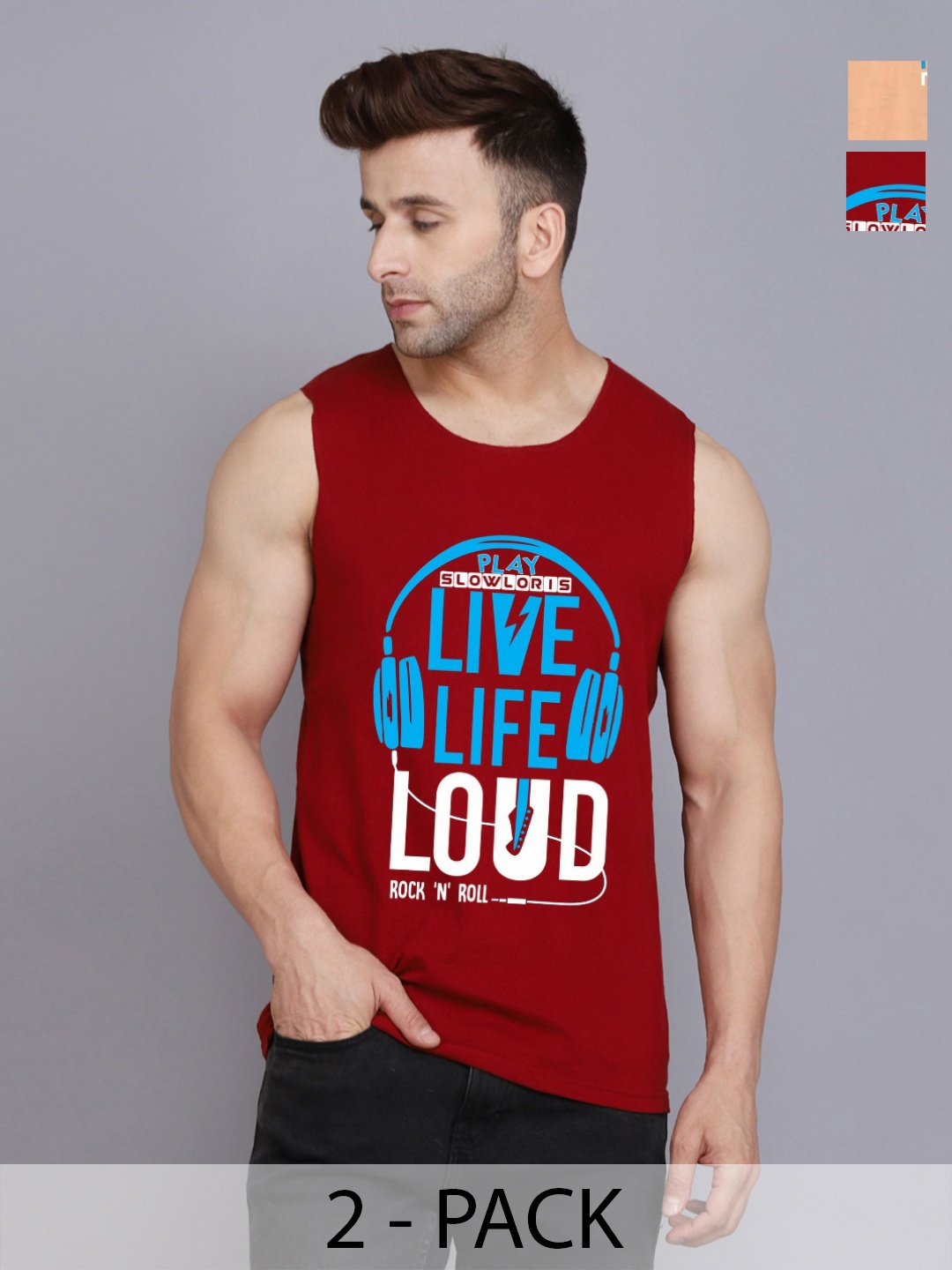 SLOWLORIS Men Pack Of 2 Typography Printed Round Neck Cotton Slim Fit T-shirts, Maroon
SLOWLORIS Men Pack Of 2 Typography Printed Round Neck Cotton Slim Fit T-shirts, Maroon