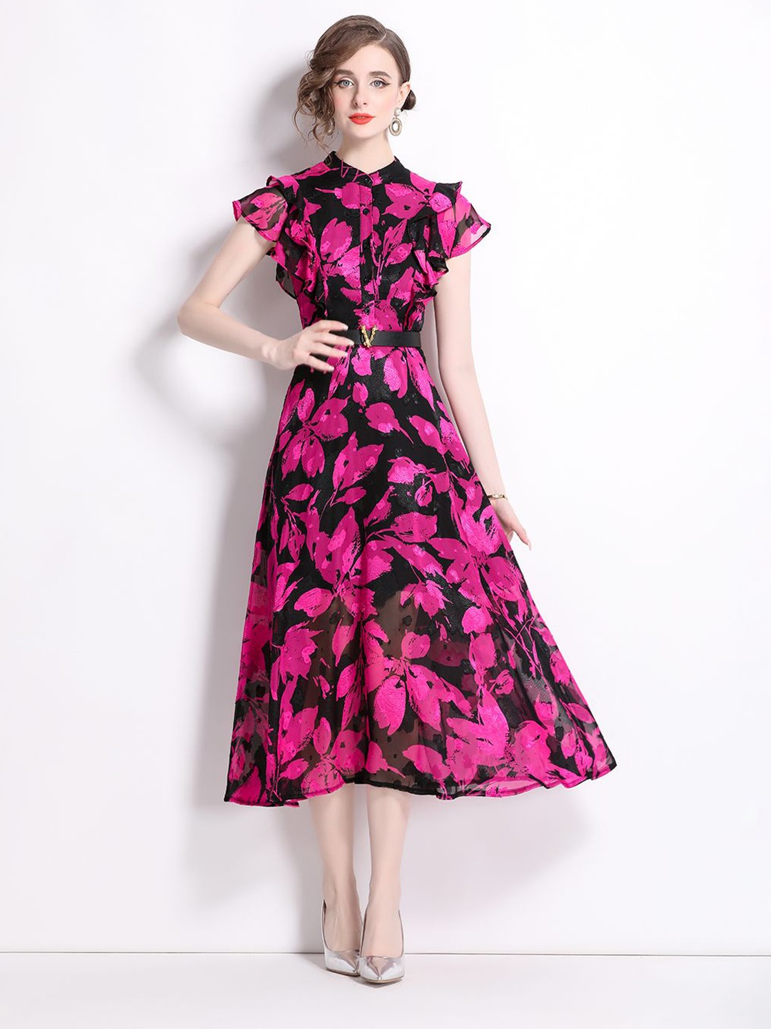 JC Collection Women Floral Printed Flared Sleeves Fit & Flare Midi Dress, Red
JC Collection Women Floral Printed Flared Sleeves Fit & Flare Midi Dress, Red