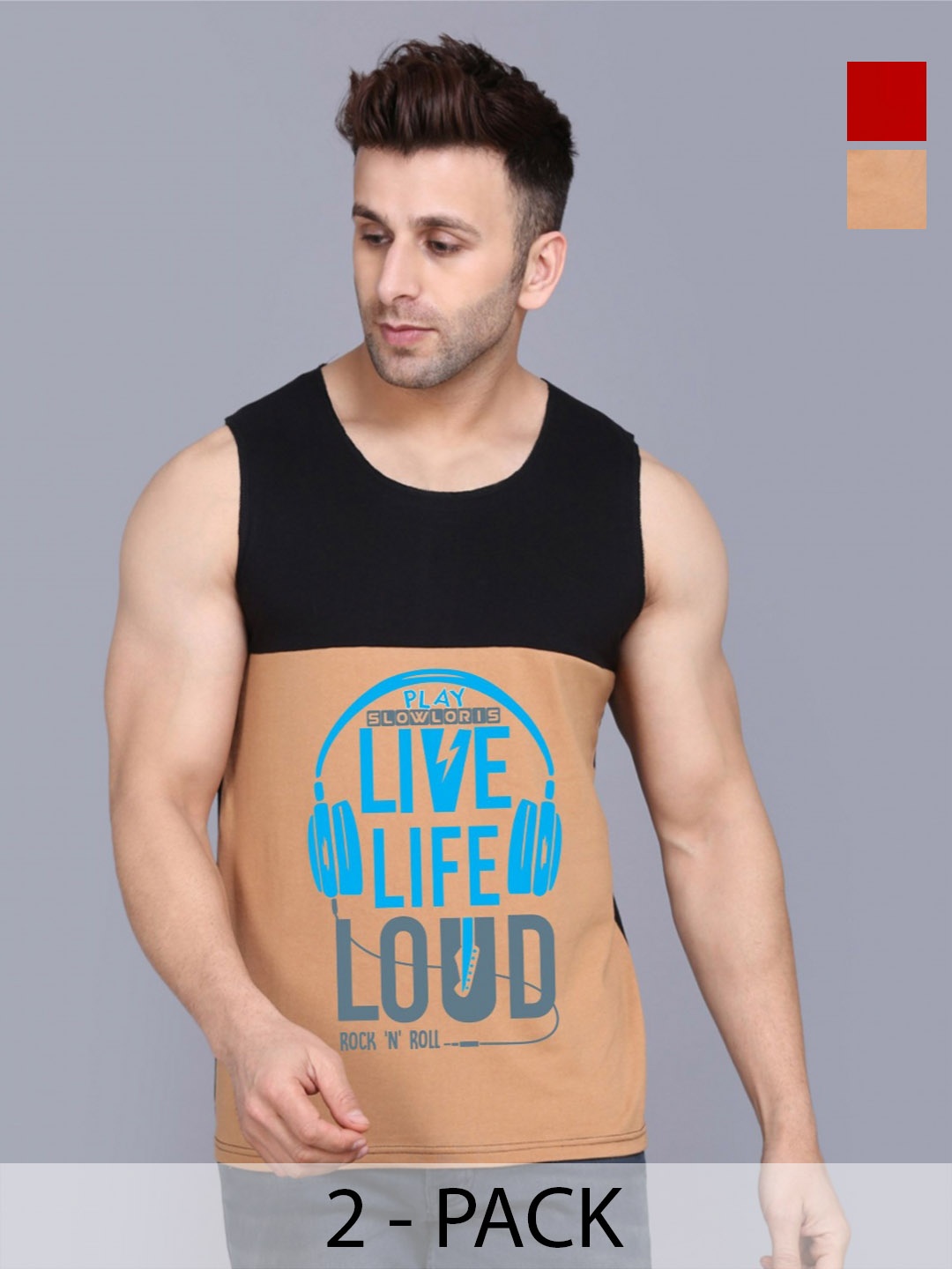 SLOWLORIS Men Pack Of 2 Typography Printed Round Neck Cotton Slim Fit T-shirts, Black
SLOWLORIS Men Pack Of 2 Typography Printed Round Neck Cotton Slim Fit T-shirts, Black