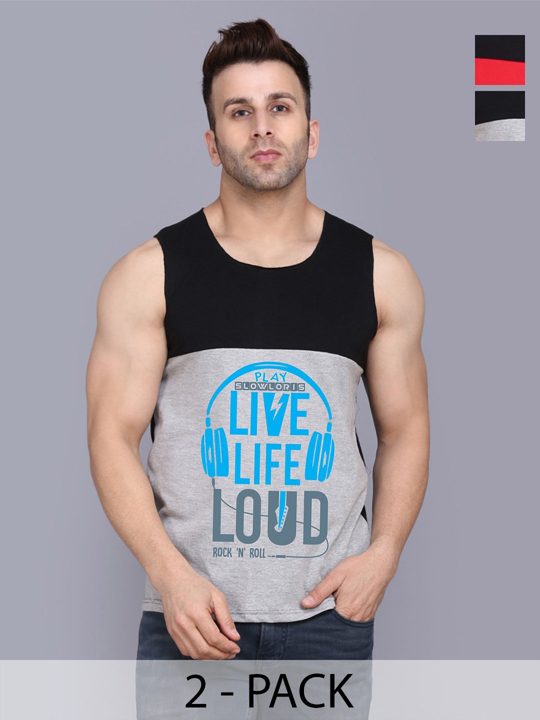 SLOWLORIS Men Pack Of 2 Typography Printed Round Neck Cotton Slim Fit T-shirts, Black
SLOWLORIS Men Pack Of 2 Typography Printed Round Neck Cotton Slim Fit T-shirts, Black