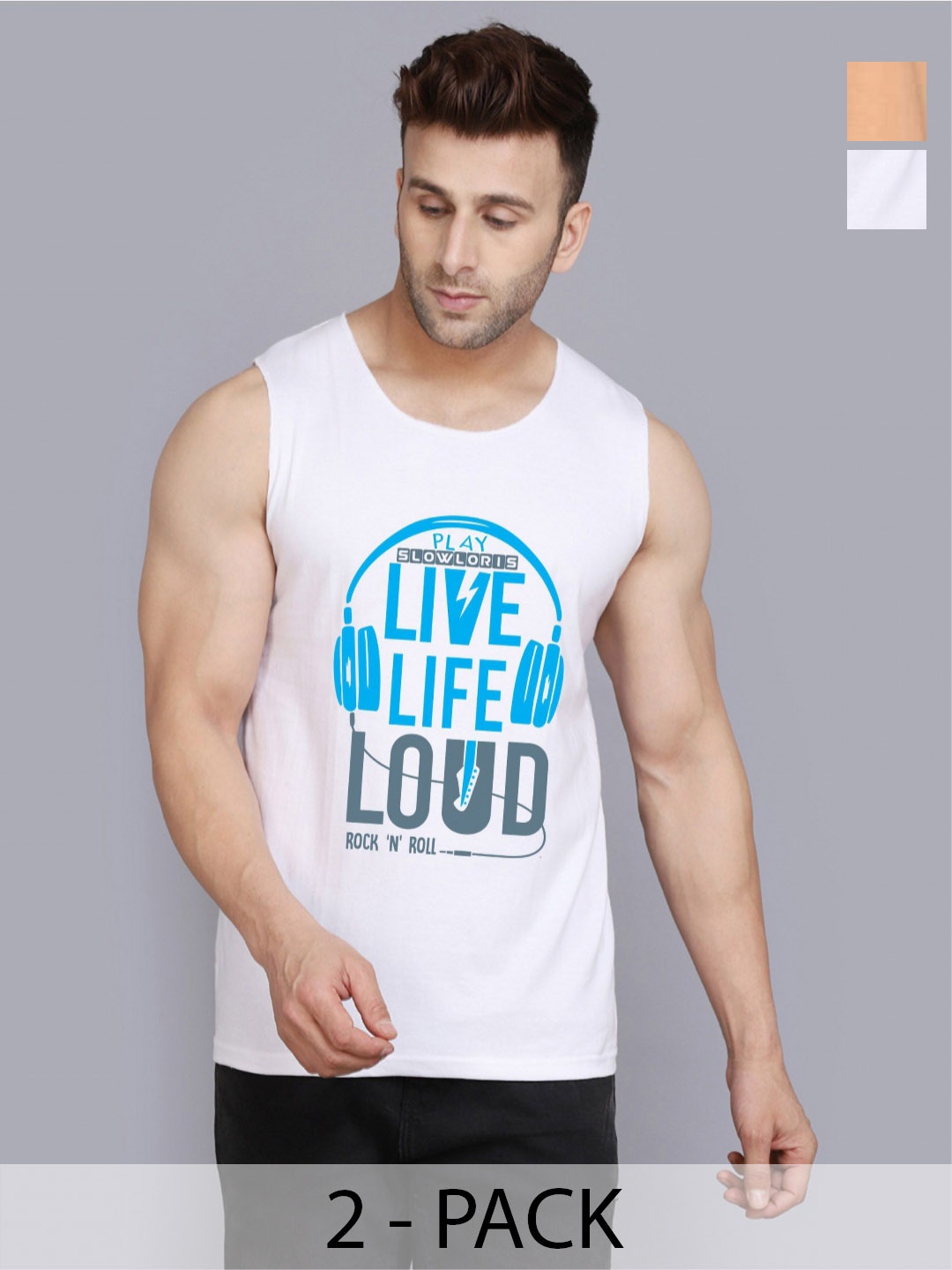 SLOWLORIS Men Pack Of 2 Typography Printed Round Neck Cotton Slim Fit T-shirts, White
SLOWLORIS Men Pack Of 2 Typography Printed Round Neck Cotton Slim Fit T-shirts, White