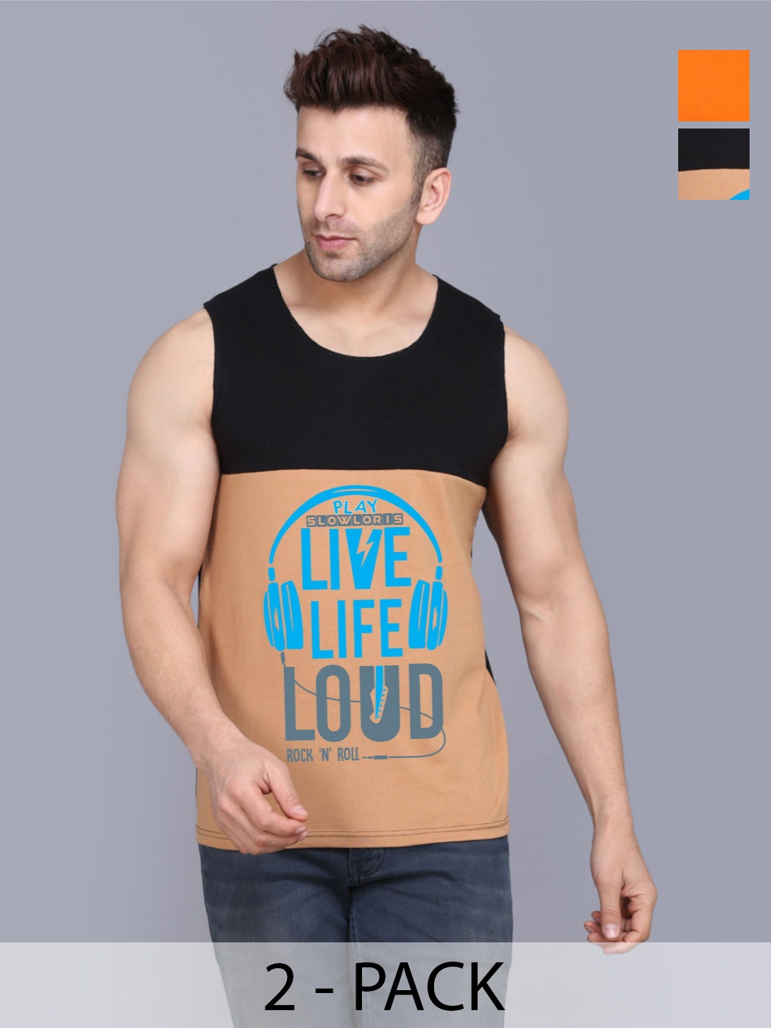 SLOWLORIS Men Pack Of 2 Typography Printed Round Neck Cotton Slim Fit T-shirts, Black
SLOWLORIS Men Pack Of 2 Typography Printed Round Neck Cotton Slim Fit T-shirts, Black