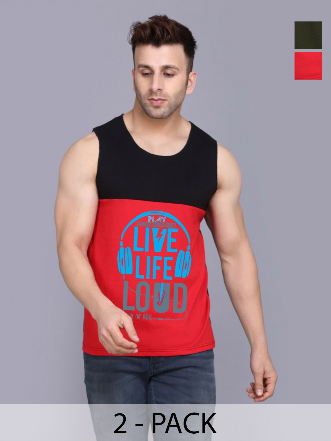 SLOWLORIS Men Pack Of 2 Typography Printed Round Neck Cotton Slim Fit T-shirts, Black
SLOWLORIS Men Pack Of 2 Typography Printed Round Neck Cotton Slim Fit T-shirts, Black