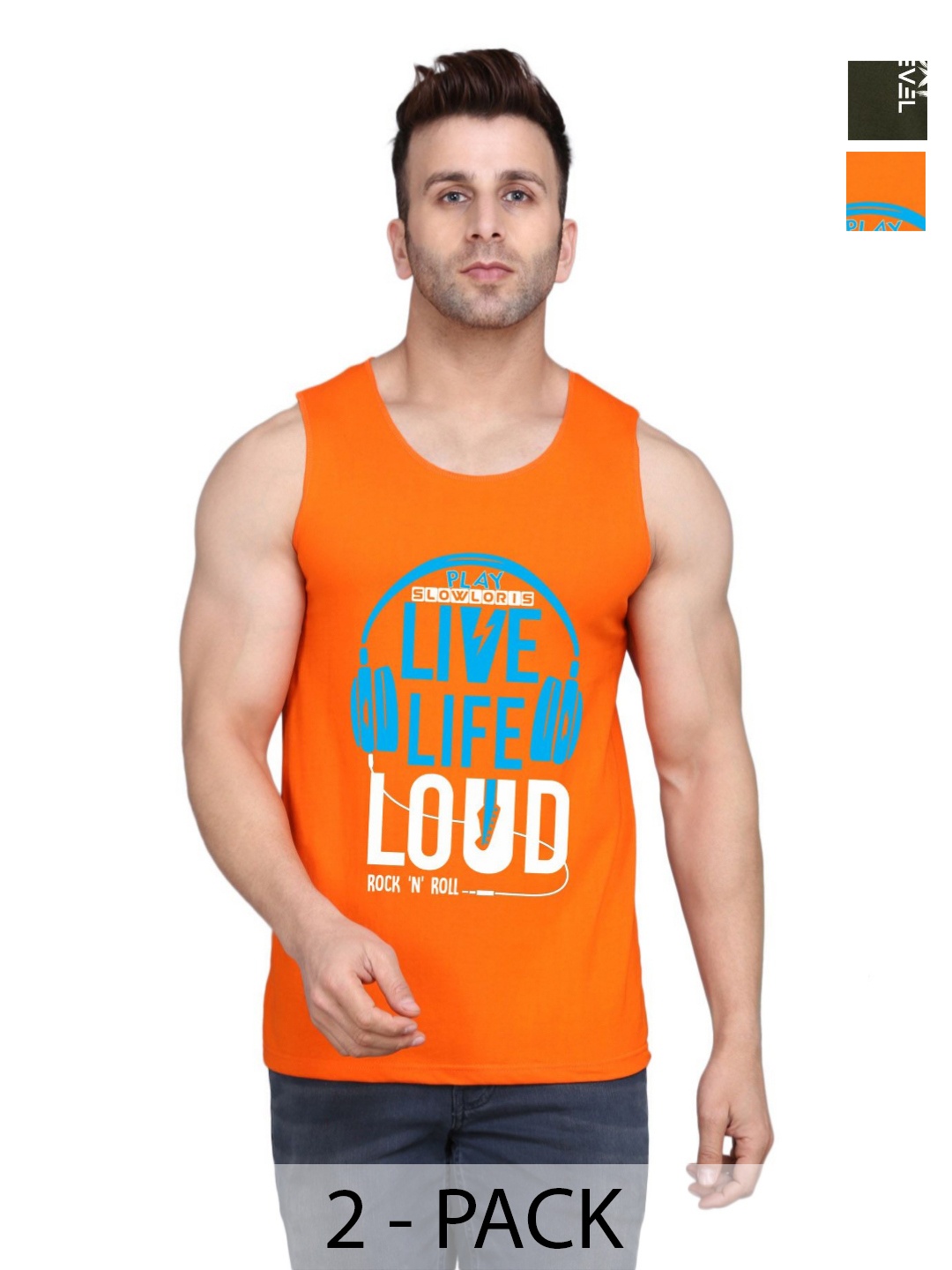 SLOWLORIS Men Pack Of 2 Typography Printed Round Neck Cotton Slim Fit T-shirts, Orange
SLOWLORIS Men Pack Of 2 Typography Printed Round Neck Cotton Slim Fit T-shirts, Orange