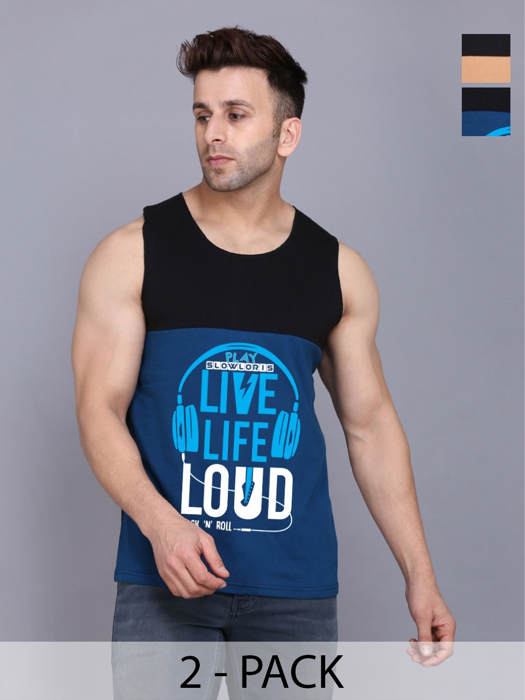 SLOWLORIS Men Pack Of 2 Typography Printed Round Neck Cotton Slim Fit T-shirts, Black
SLOWLORIS Men Pack Of 2 Typography Printed Round Neck Cotton Slim Fit T-shirts, Black