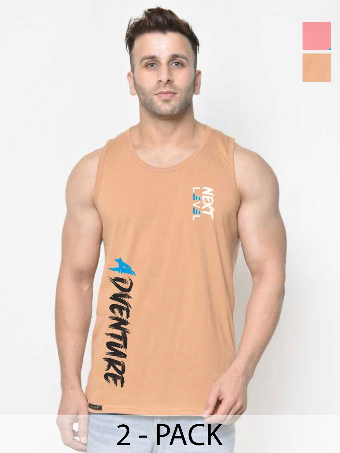 SLOWLORIS Men Pack Of 2 Typography Printed Round Neck Cotton Slim Fit T-shirts, Peach
SLOWLORIS Men Pack Of 2 Typography Printed Round Neck Cotton Slim Fit T-shirts, Peach