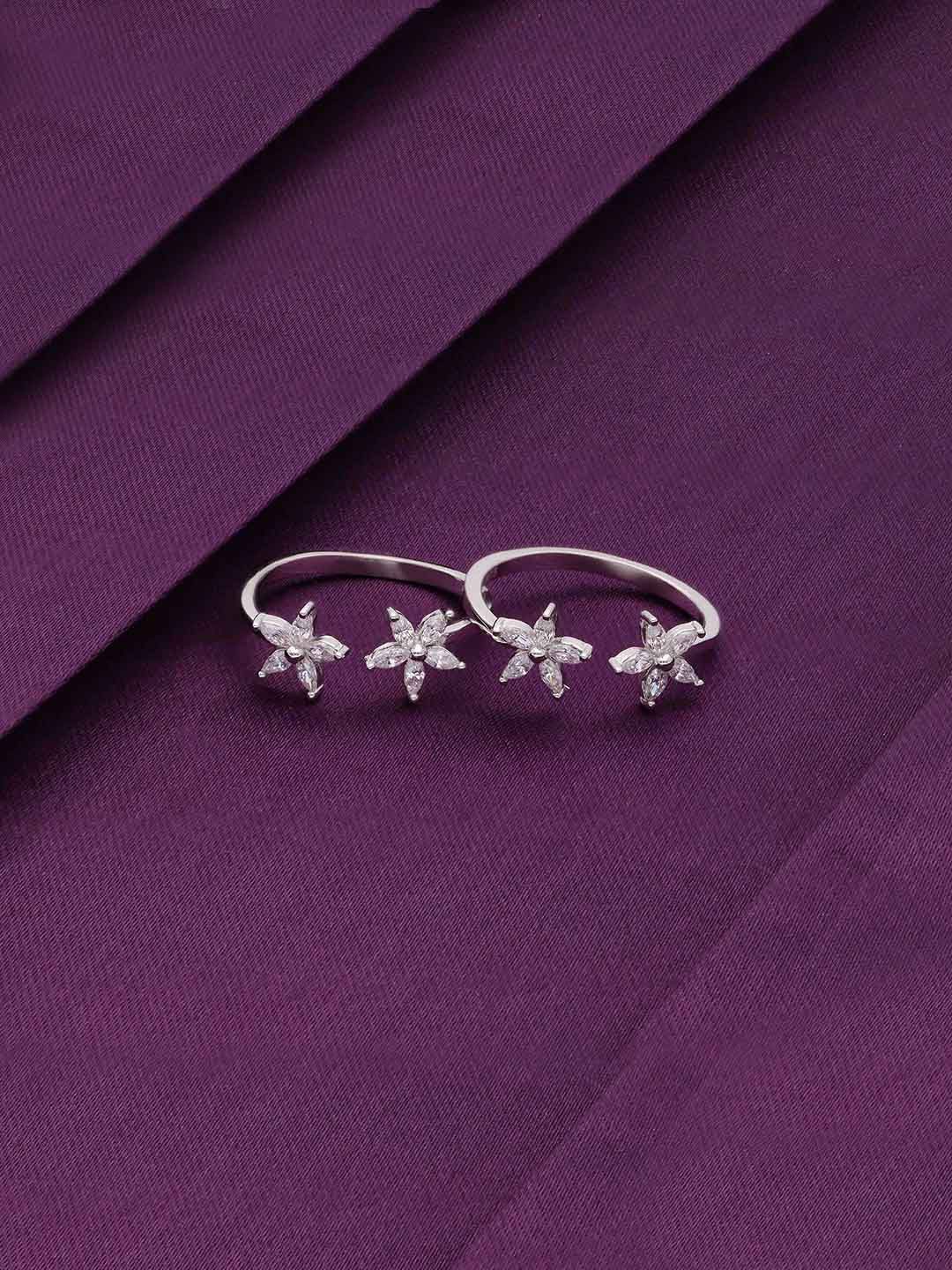 KAI JEWEL Rhodium-Plated 92.5 Sterling Silver Cubic Zirconia Classic Floral Toe Rings
KAI JEWEL Rhodium-Plated 92.5 Sterling Silver Cubic Zirconia Classic Floral Toe Rings