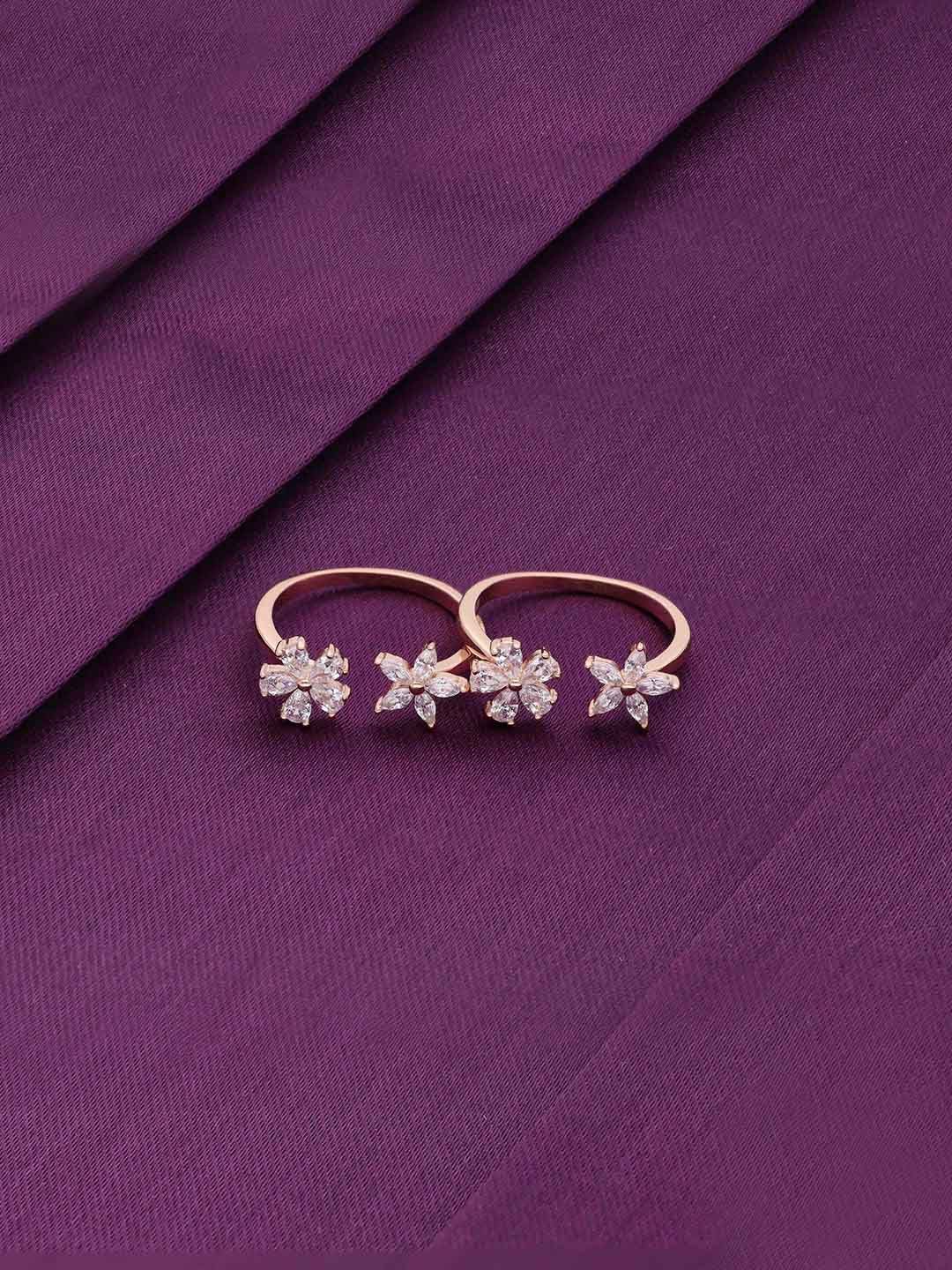 KAI JEWEL Rose Gold-Plated 92.5 Sterling Silver Cubic Zirconia Floral Love Toe Rings
KAI JEWEL Rose Gold-Plated 92.5 Sterling Silver Cubic Zirconia Floral Love Toe Rings