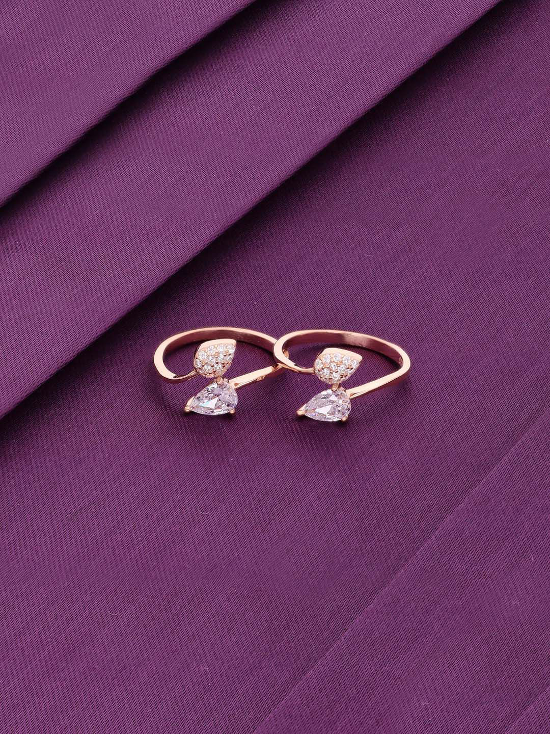 KAI JEWEL 925 Sterling Silver Rose Gold-Plated Cubic Zirconia Studded Toe Rings
KAI JEWEL 925 Sterling Silver Rose Gold-Plated Cubic Zirconia Studded Toe Rings