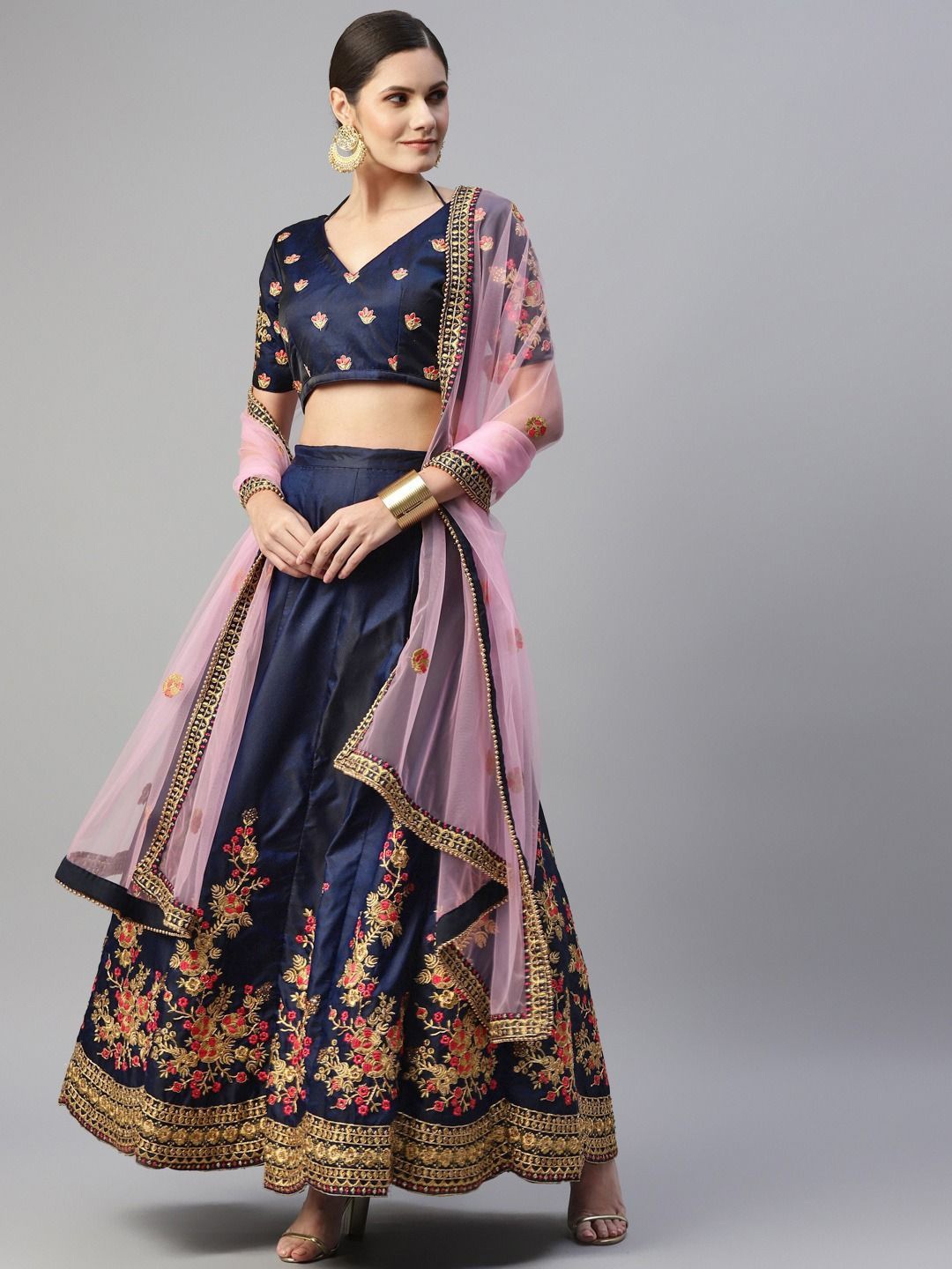 FABPIXEL Embroidered Thread Work Semi-Stitched Lehenga & Unstitched Blouse With Dupatta, Blue
FABPIXEL Embroidered Thread Work Semi-Stitched Lehenga & Unstitched Blouse With Dupatta, Blue