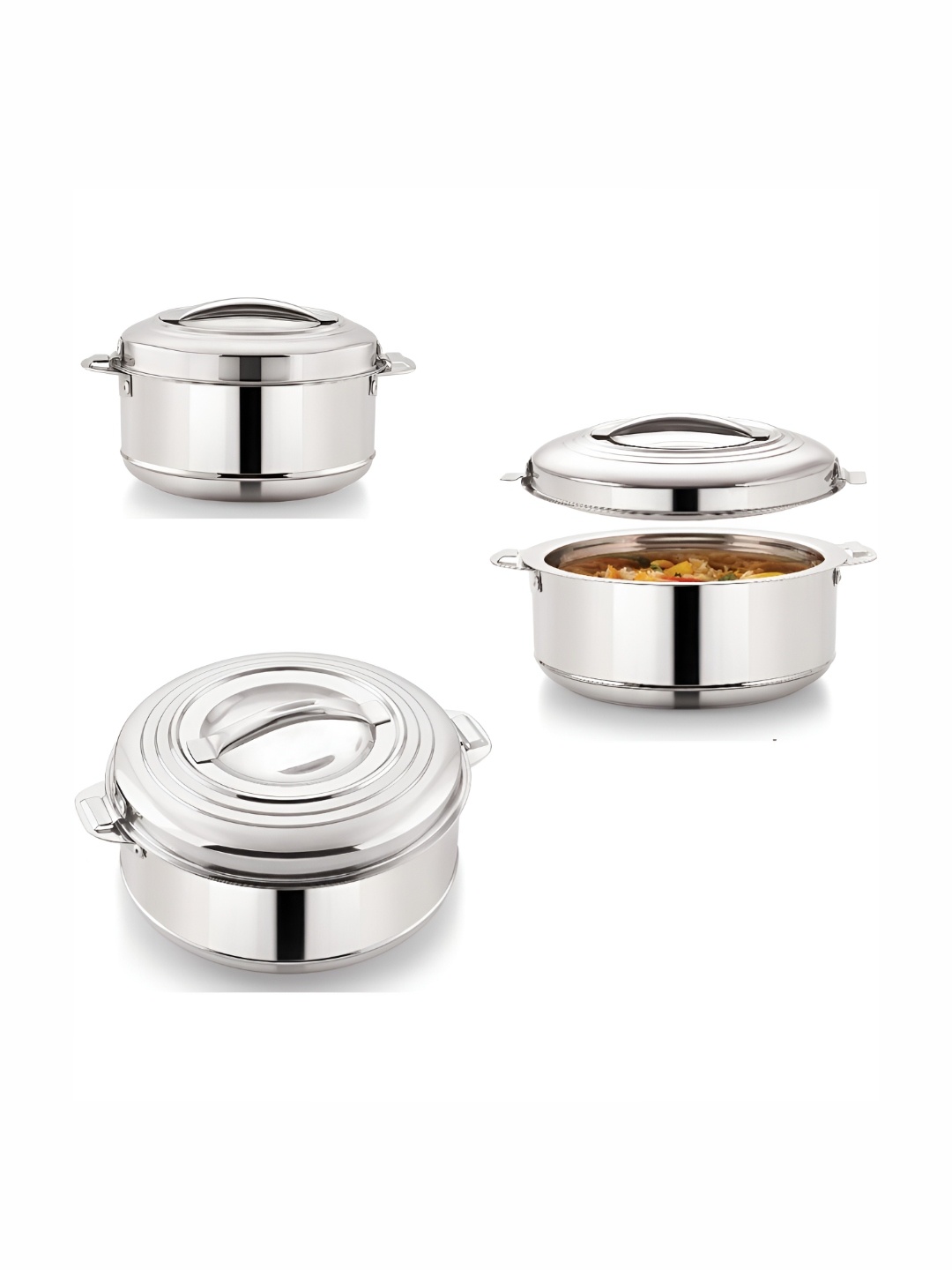 MAGNUS Silver-Toned 3 Pieces Double Walled Stainless Steel Casserole with Lid 3000 ml
MAGNUS Silver-Toned 3 Pieces Double Walled Stainless Steel Casserole with Lid 3000 ml