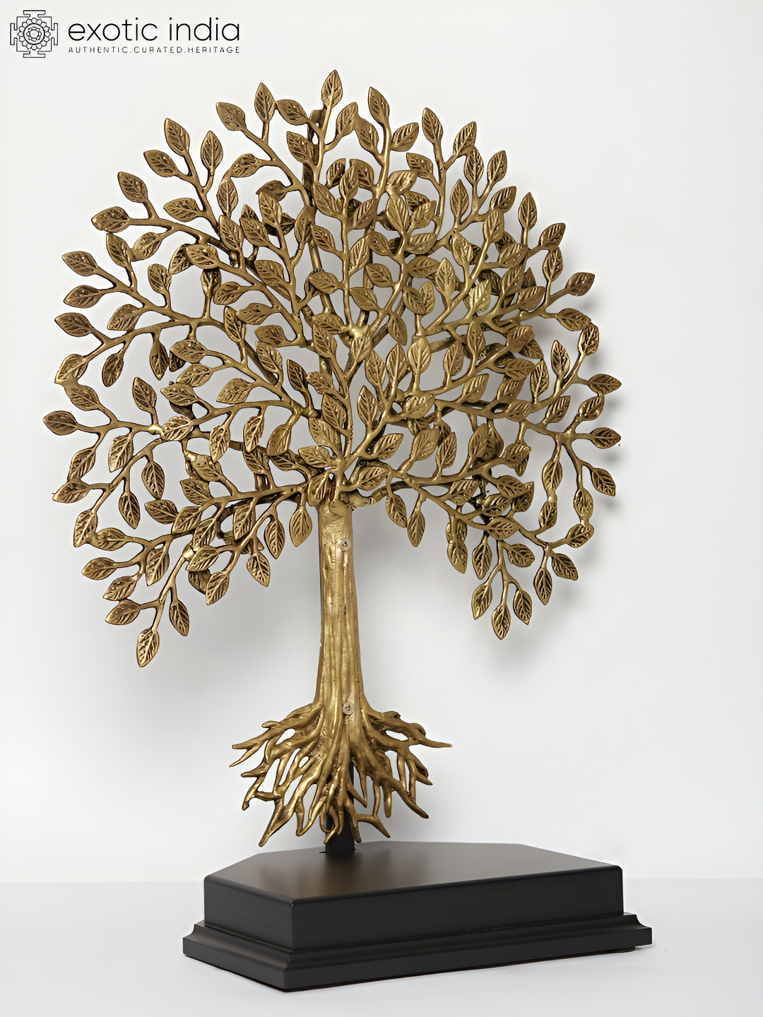 Exotic India Gold-Toned Brass Bodhi Tree Showpiece 
Exotic India Gold-Toned Brass Bodhi Tree Showpiece