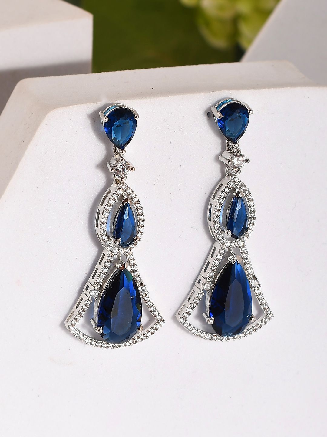 Voylla Rhodium Plated Contemporary American Diamond Sparkling Elegance Drop Earrings, Silver
Voylla Rhodium Plated Contemporary American Diamond Sparkling Elegance Drop Earrings, Silver