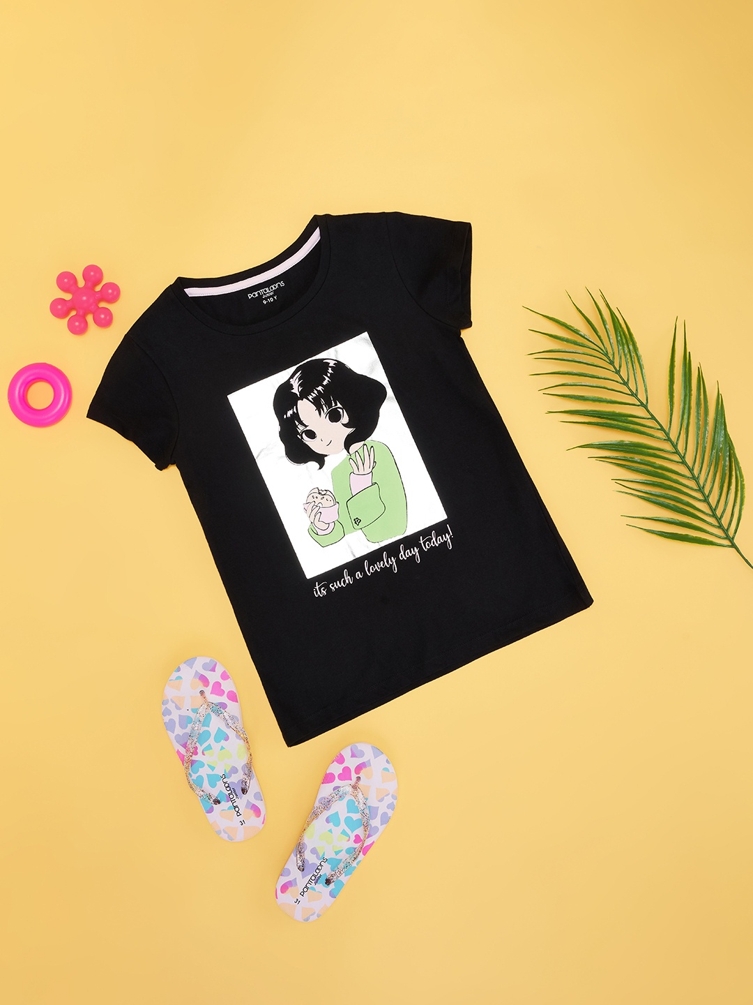 Pantaloons Junior Girls Graphic Printed Round Neck Cotton T-Shirt, Black
Pantaloons Junior Girls Graphic Printed Round Neck Cotton T-Shirt, Black