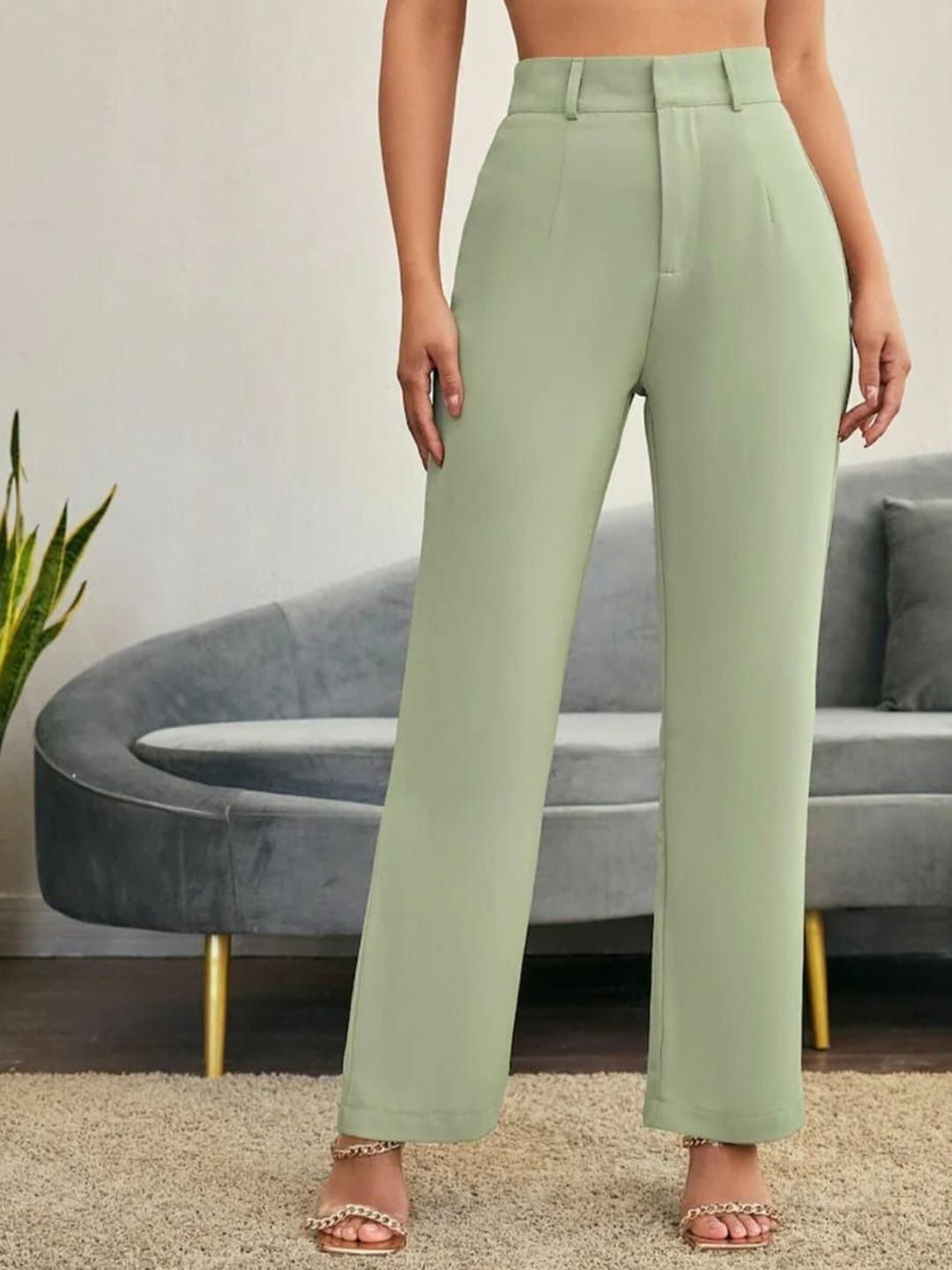 BROADSTAR Women Smart Straight Fit High-Rise Wide Leg Easy Wash Trousers, Green
BROADSTAR Women Smart Straight Fit High-Rise Wide Leg Easy Wash Trousers, Green