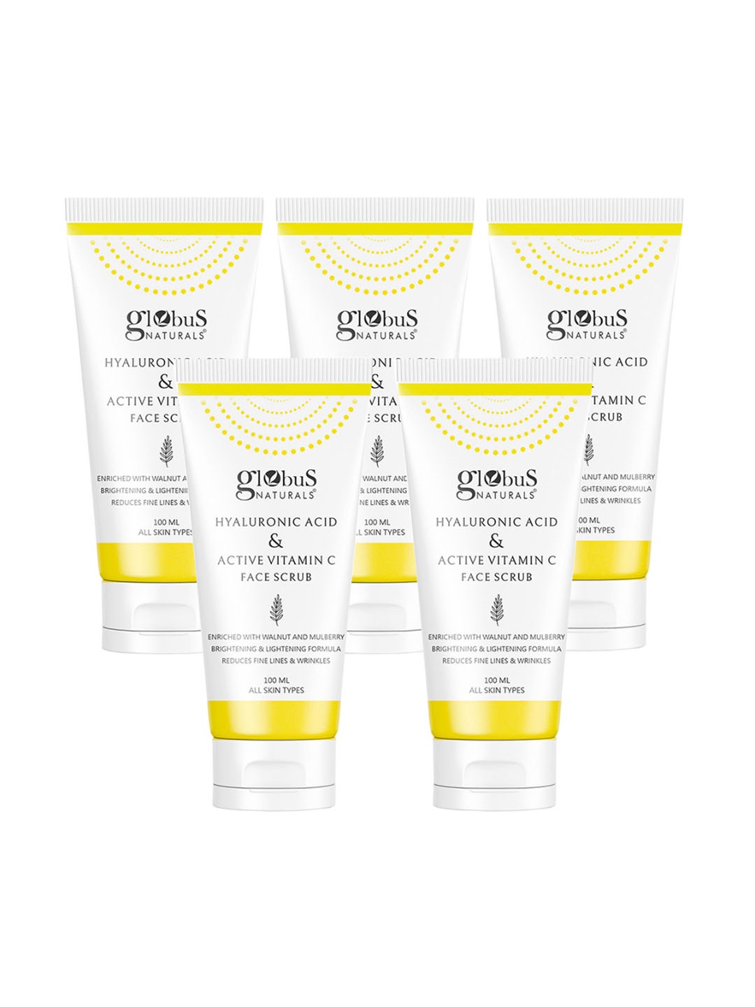 Globus naturals Set Of 5 Hyaluronic Acid & Vitamin C Anti Ageing Face Scrub-100g Each, Na
Globus naturals Set Of 5 Hyaluronic Acid & Vitamin C Anti Ageing Face Scrub-100g Each, Na