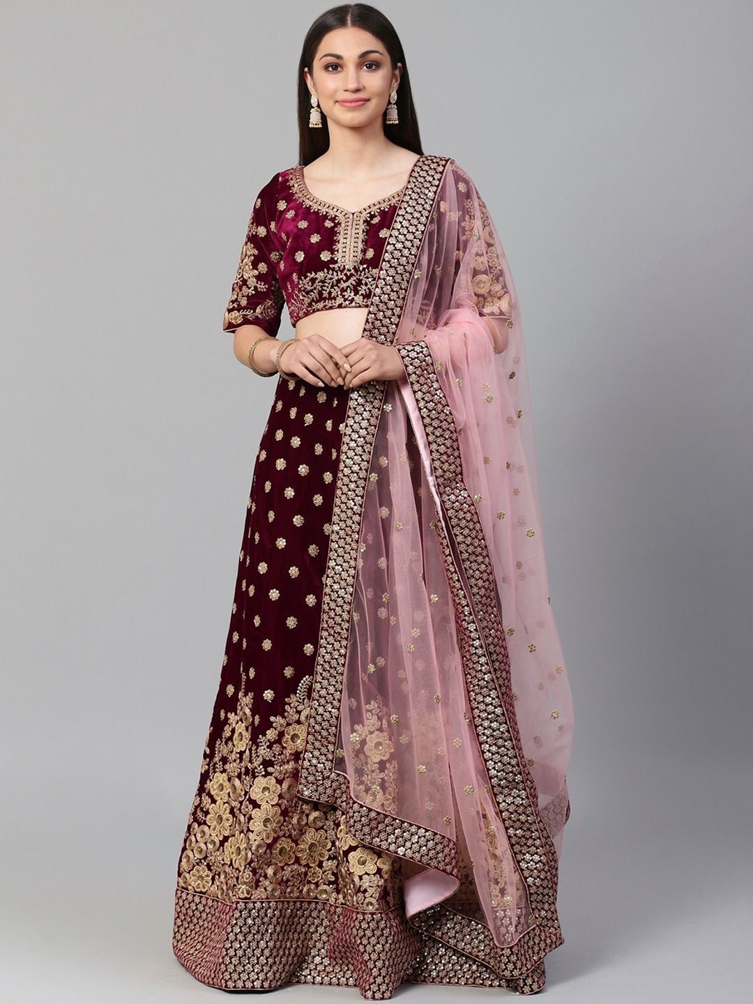 FABPIXEL Embroidered Sequinned Semi-Stitched Lehenga & Unstitched Blouse With Dupatta, Purple
FABPIXEL Embroidered Sequinned Semi-Stitched Lehenga & Unstitched Blouse With Dupatta, Purple