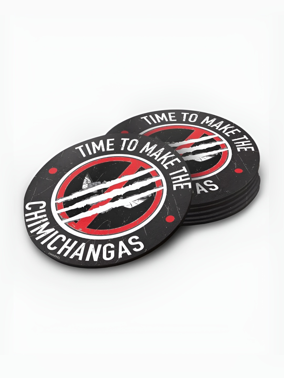 macmerise Black & Red 6 Pieces Deadpool Chimichangas Printed Wooden Circular Coasters
macmerise Black & Red 6 Pieces Deadpool Chimichangas Printed Wooden Circular Coasters