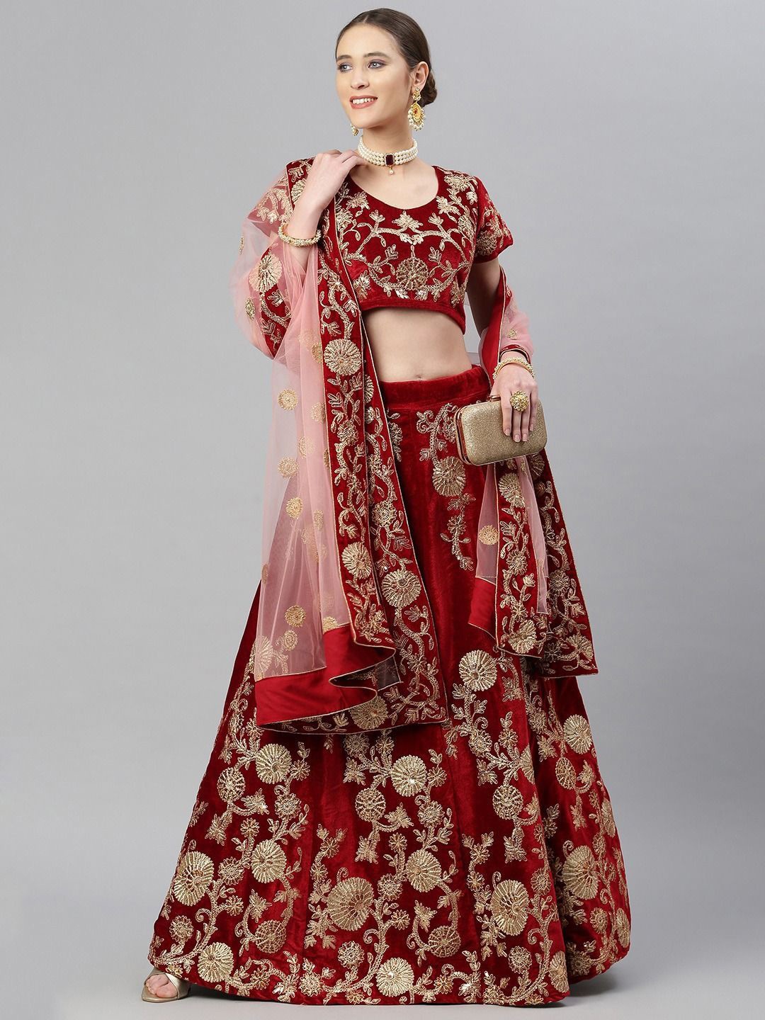 FABPIXEL Zari & Sequin Embroidered Semi-Stitched Lehenga & Unstitched Blouse With Dupatta, Maroon
FABPIXEL Zari & Sequin Embroidered Semi-Stitched Lehenga & Unstitched Blouse With Dupatta, Maroon