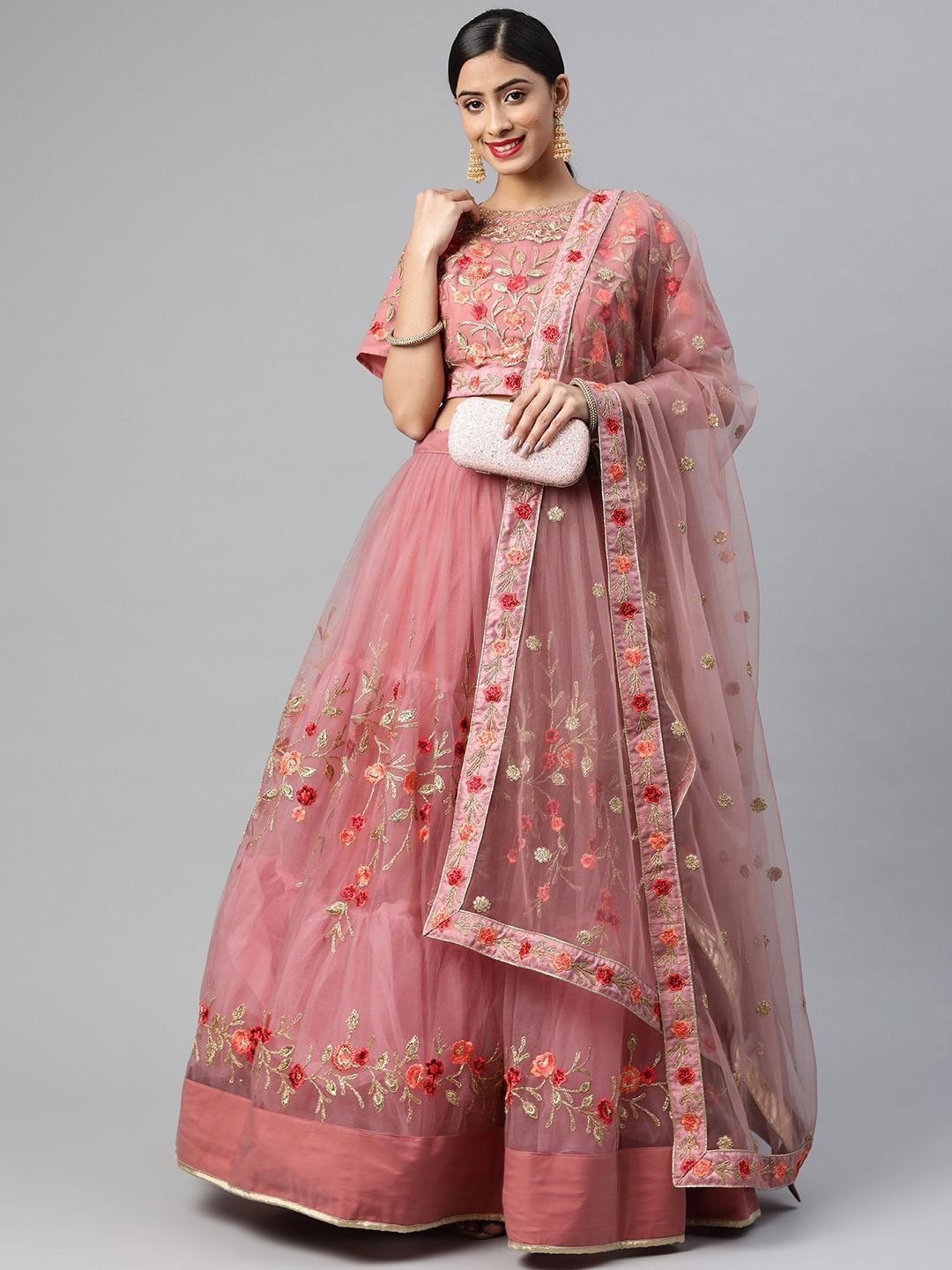 FABPIXEL Embroidered Sequinned Semi-Stitched Lehenga & Unstitched Blouse With Dupatta, Pink
FABPIXEL Embroidered Sequinned Semi-Stitched Lehenga & Unstitched Blouse With Dupatta, Pink