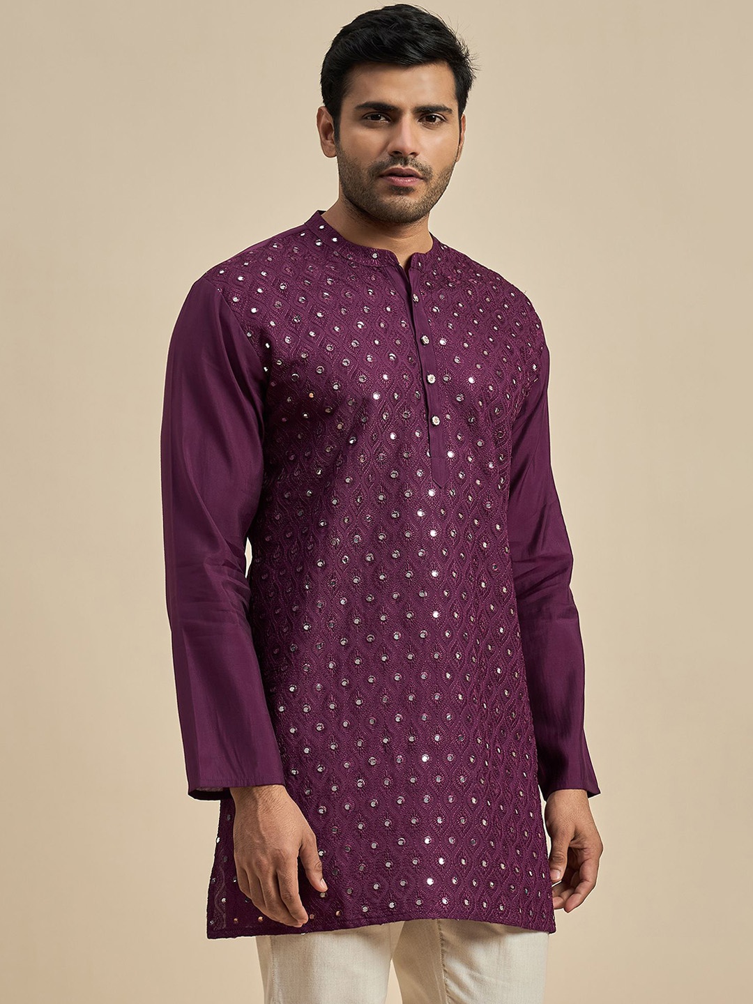 Anouk Floral Embroidered Mandarin Collar Mirror Work Straight Short Kurta, Magenta
Anouk Floral Embroidered Mandarin Collar Mirror Work Straight Short Kurta, Magenta