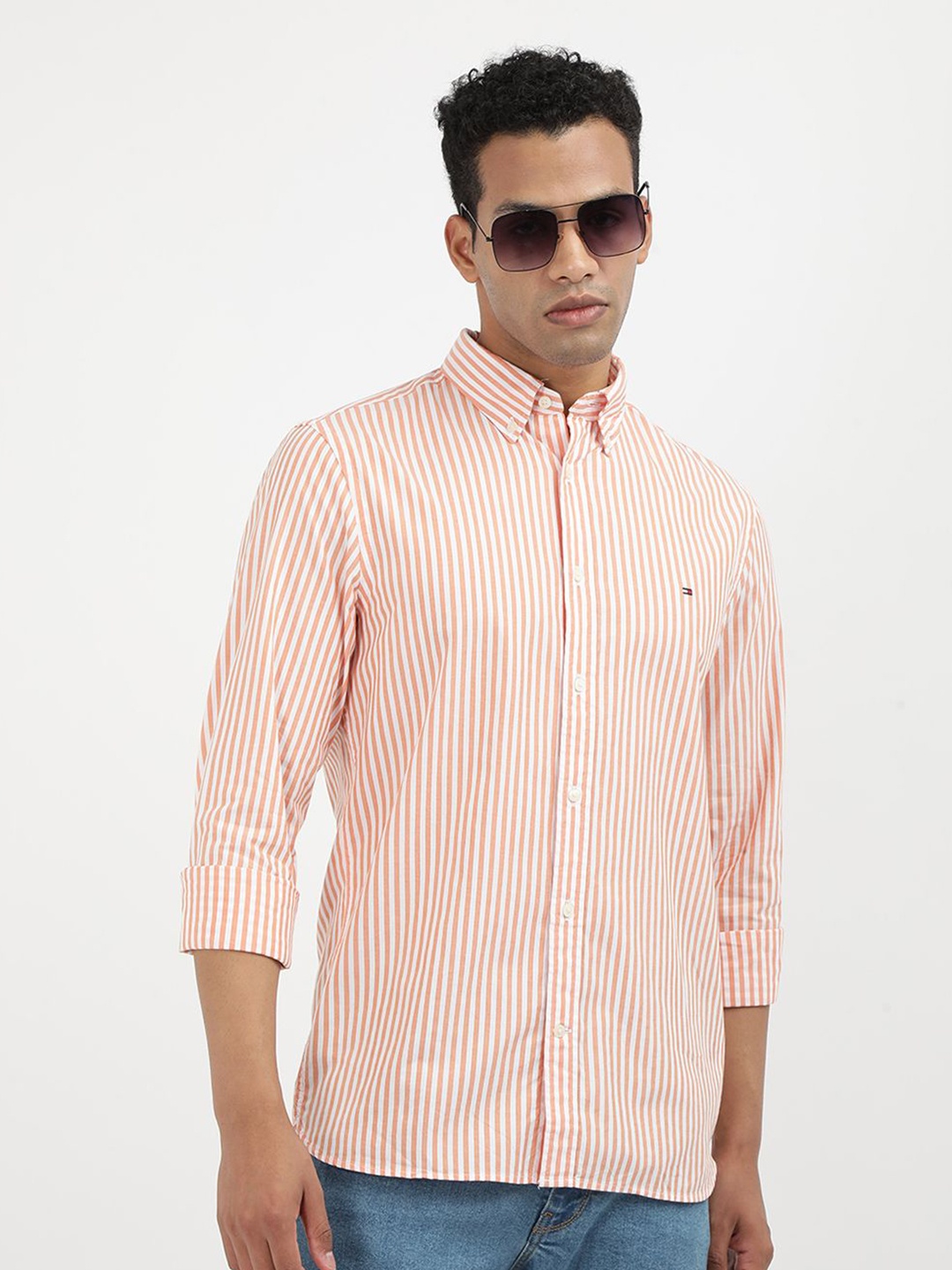 Tommy Hilfiger Men Slim Fit Vertical Striped Button-Down Collar Casual Shirt, Orange
Tommy Hilfiger Men Slim Fit Vertical Striped Button-Down Collar Casual Shirt, Orange