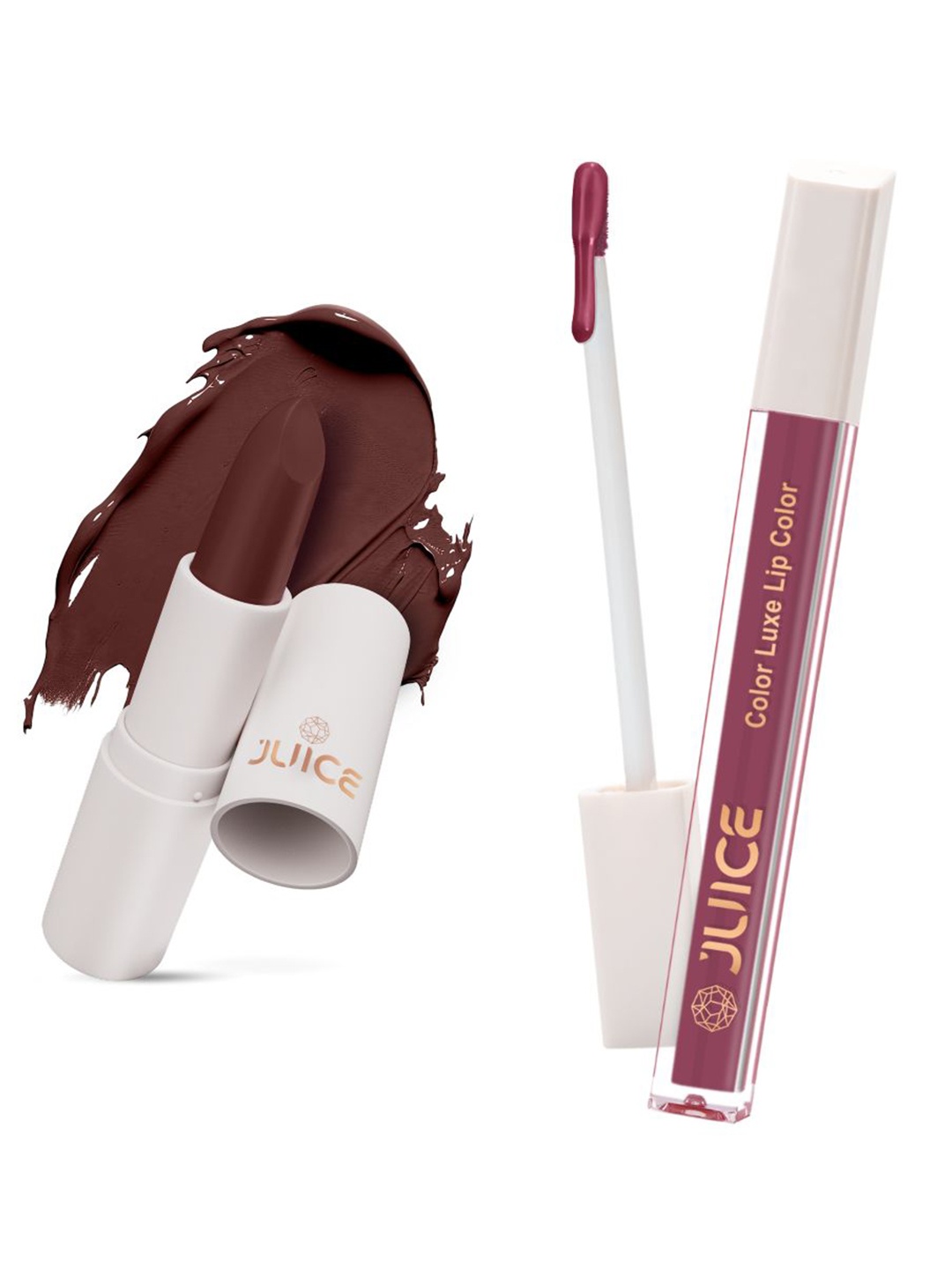 JUICE Set of Color Luxe Lip Color 2.5ml & Kiss Sensation Lipstick 4g - Shade M07 & M17, Brown
JUICE Set of Color Luxe Lip Color 2.5ml & Kiss Sensation Lipstick 4g - Shade M07 & M17, Brown