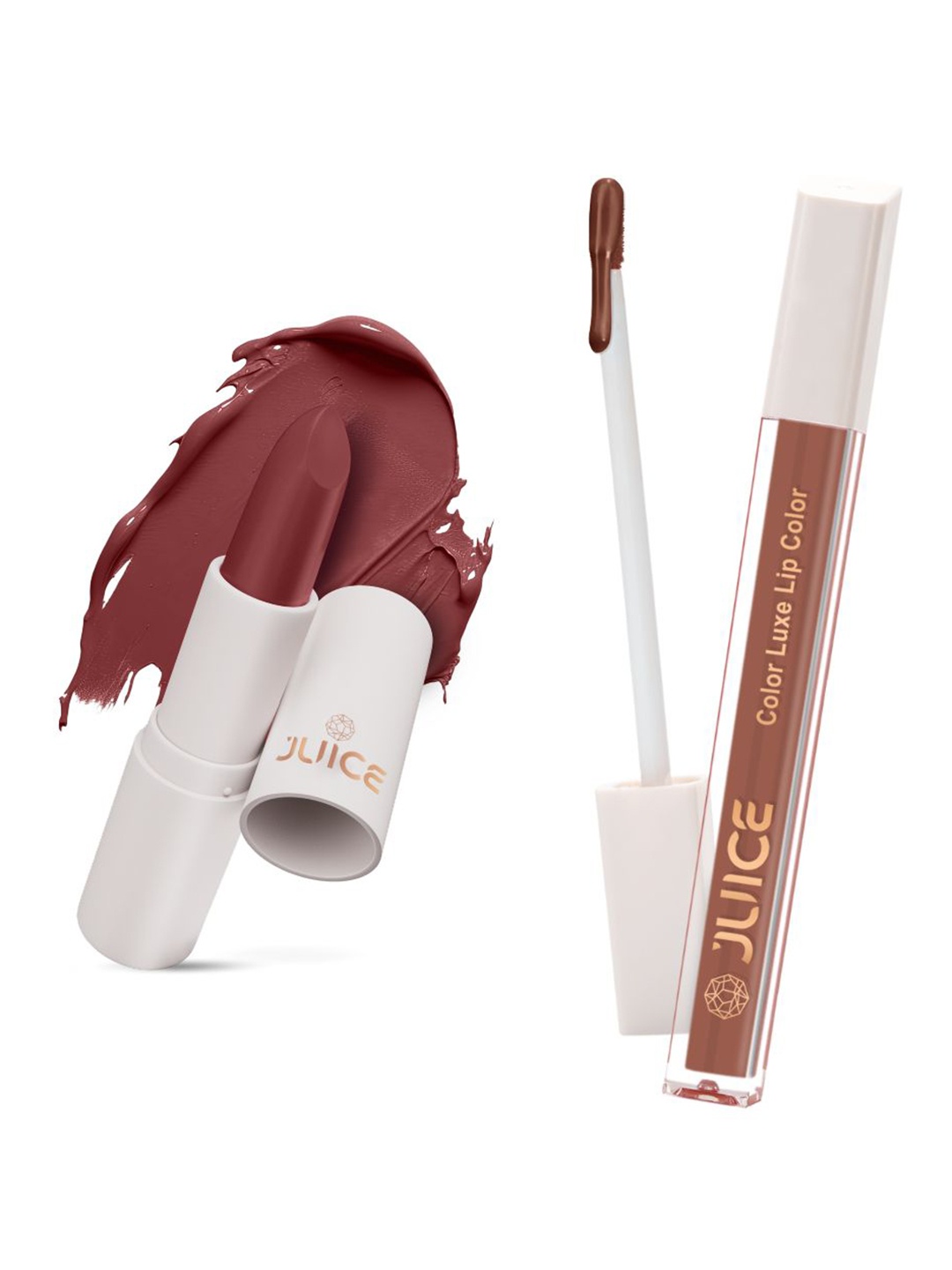 JUICE Set of Color Luxe Lip Color 2.5ml & Kiss Sensation Lipstick 4g - Shade M24 & M11, Brown
JUICE Set of Color Luxe Lip Color 2.5ml & Kiss Sensation Lipstick 4g - Shade M24 & M11, Brown