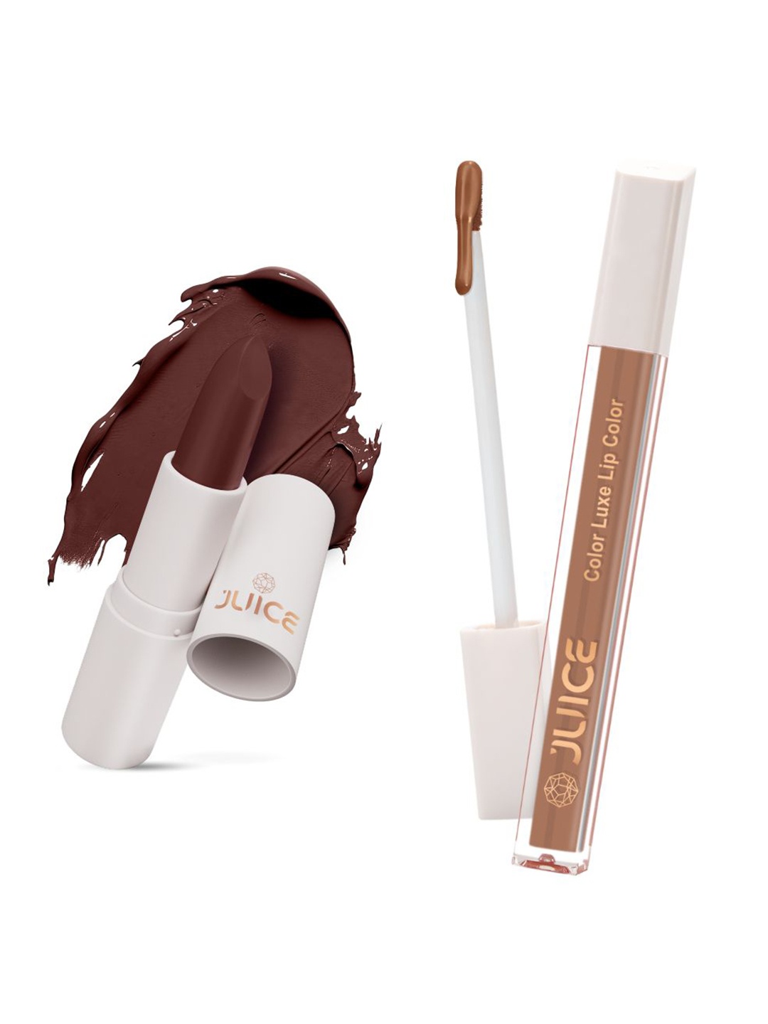 JUICE Set of Color Luxe Lip Color 2.5ml & Kiss Sensation Lipstick 4g - Shade M07 & M18, Brown
JUICE Set of Color Luxe Lip Color 2.5ml & Kiss Sensation Lipstick 4g - Shade M07 & M18, Brown