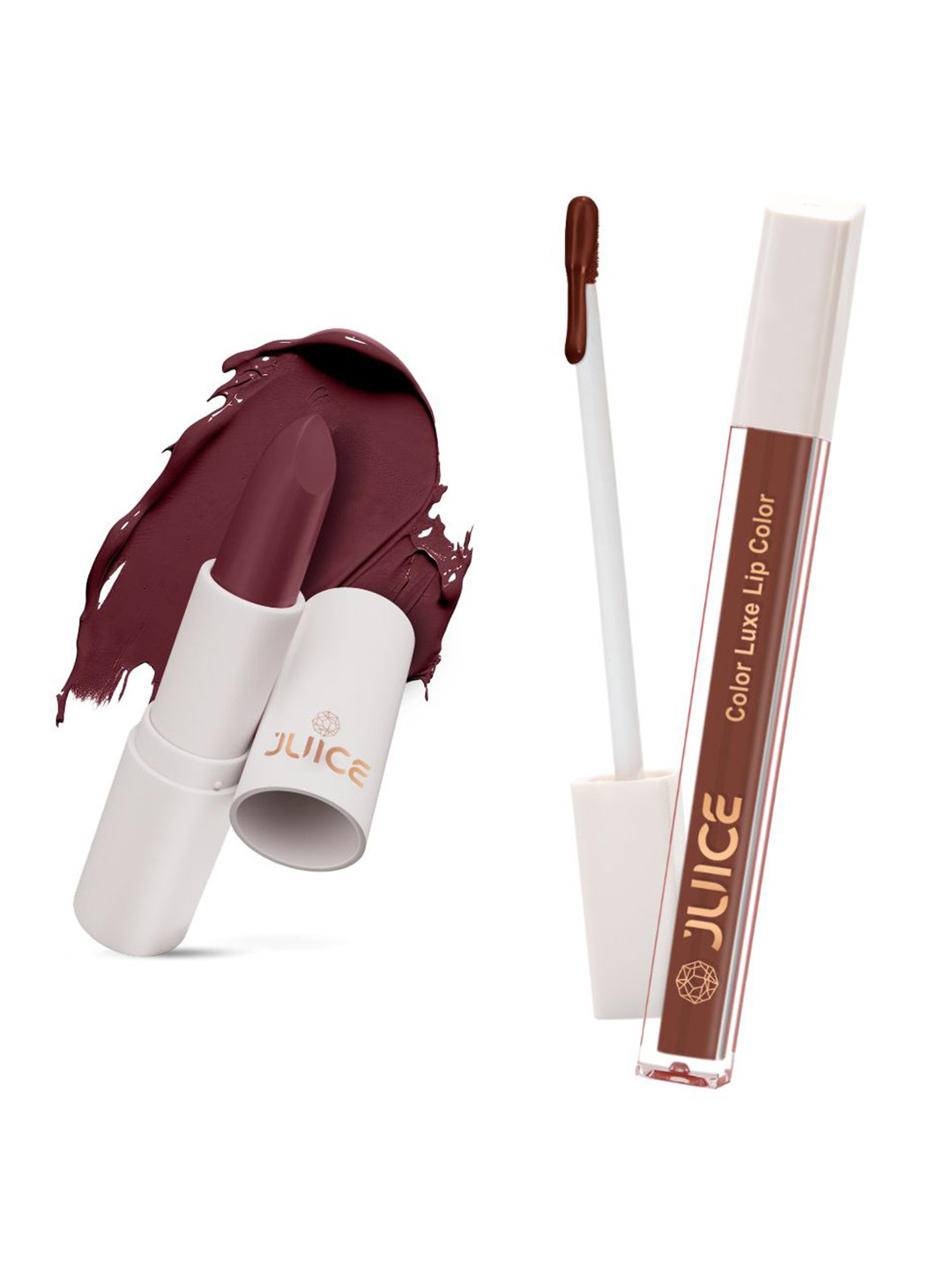 JUICE Set of Color Luxe Lip Color 2.5ml & Kiss Sensation Lipstick 4g - Shade M13 & M12, Brown
JUICE Set of Color Luxe Lip Color 2.5ml & Kiss Sensation Lipstick 4g - Shade M13 & M12, Brown