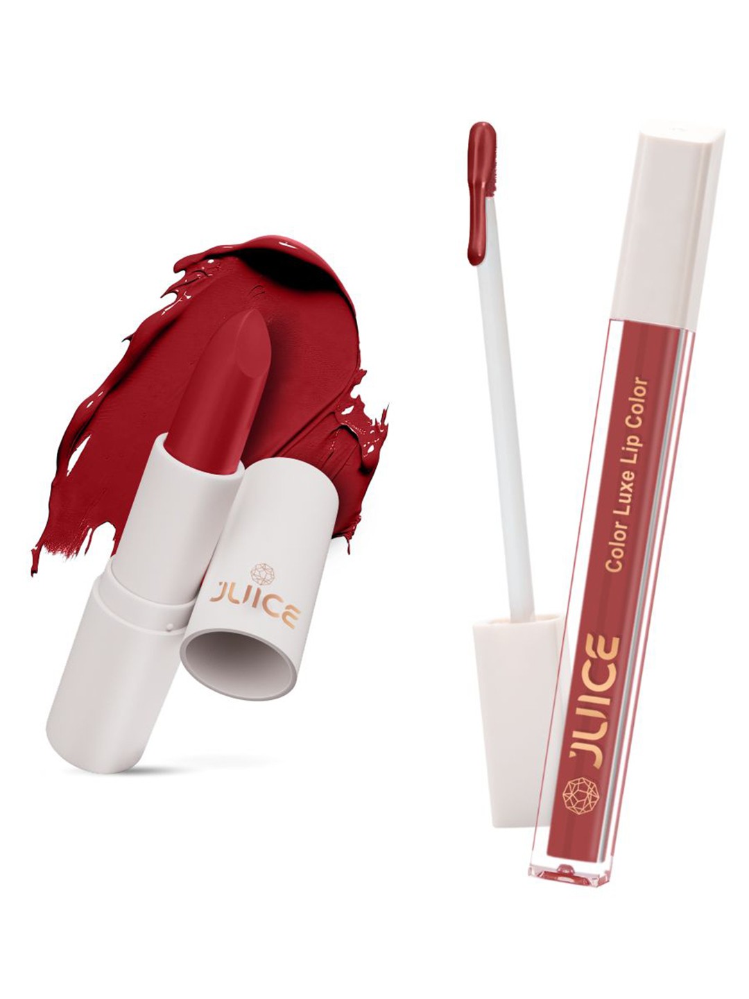 JUICE Set Of 2 Color Luxe Lipstick- 100gm Each- Red Addict- M03 & Kissable Pink - M03
JUICE Set Of 2 Color Luxe Lipstick- 100gm Each- Red Addict- M03 & Kissable Pink - M03