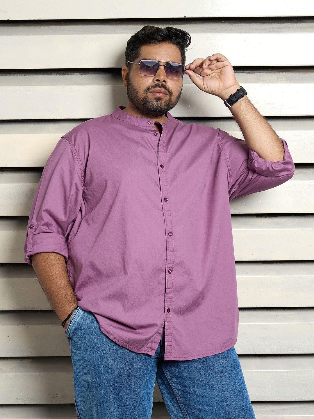 Freeform by High Star Men Standard Mandarin Collar Solid Cotton Plus Size Casual Shirt, Purple
Freeform by High Star Men Standard Mandarin Collar Solid Cotton Plus Size Casual Shirt, Purple