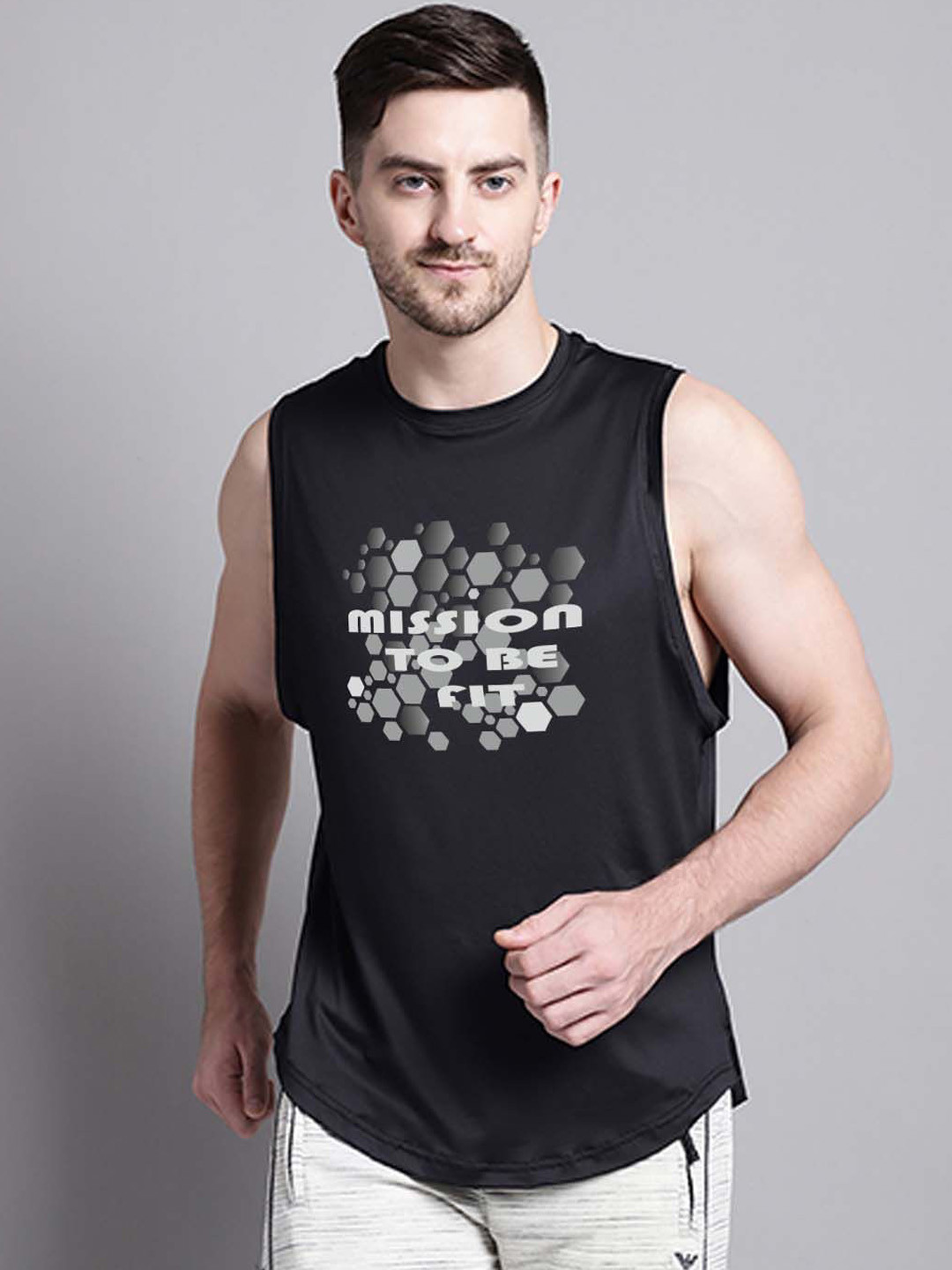 Friskers Printed Sleeveless Gym Innerwear Vests, Black
Friskers Printed Sleeveless Gym Innerwear Vests, Black