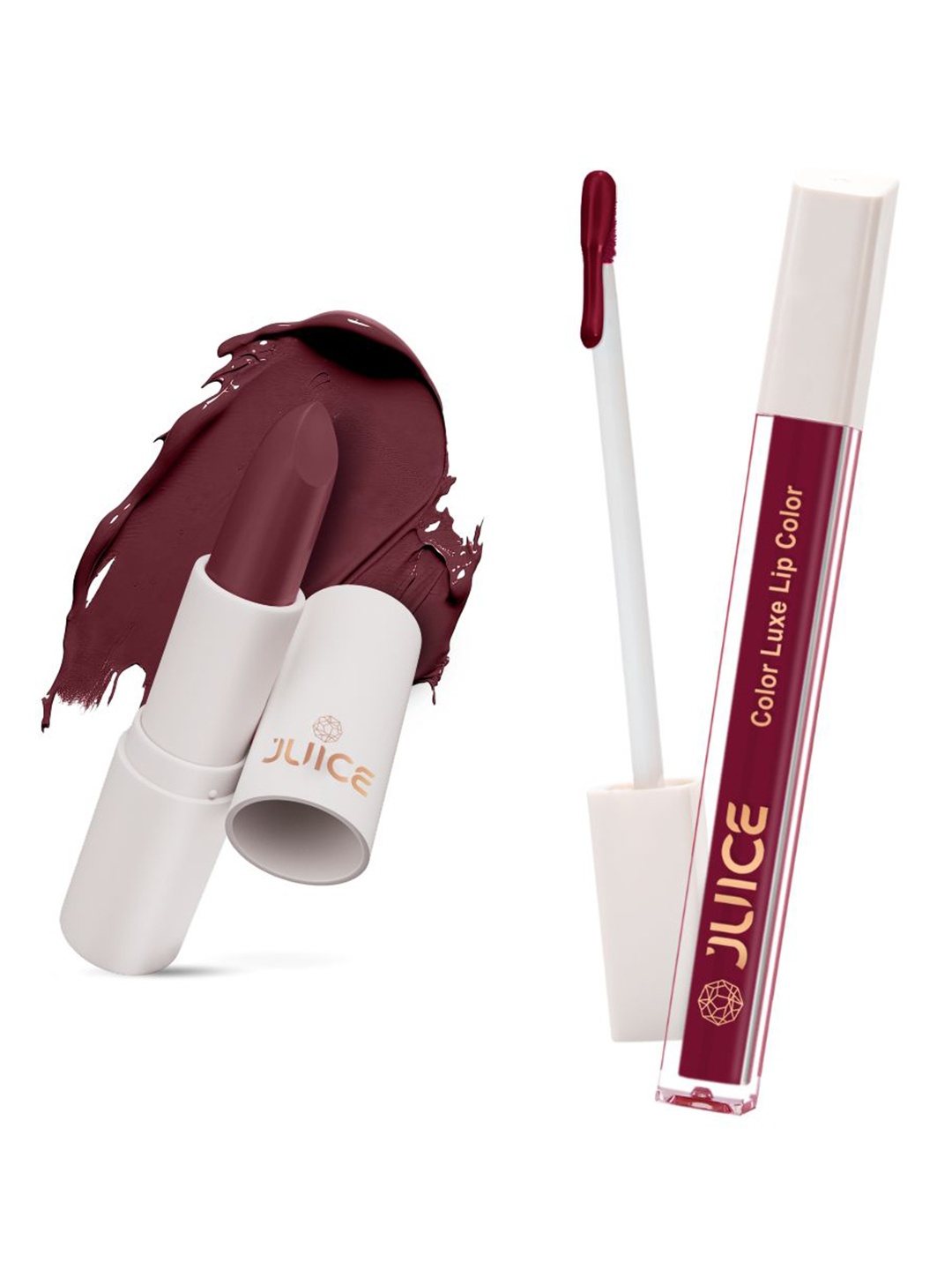 JUICE Set of Color Luxe Lip Color 2.5ml & Kiss Sensation Lipstick 4g - Shade M13 & M15, Brown
JUICE Set of Color Luxe Lip Color 2.5ml & Kiss Sensation Lipstick 4g - Shade M13 & M15, Brown