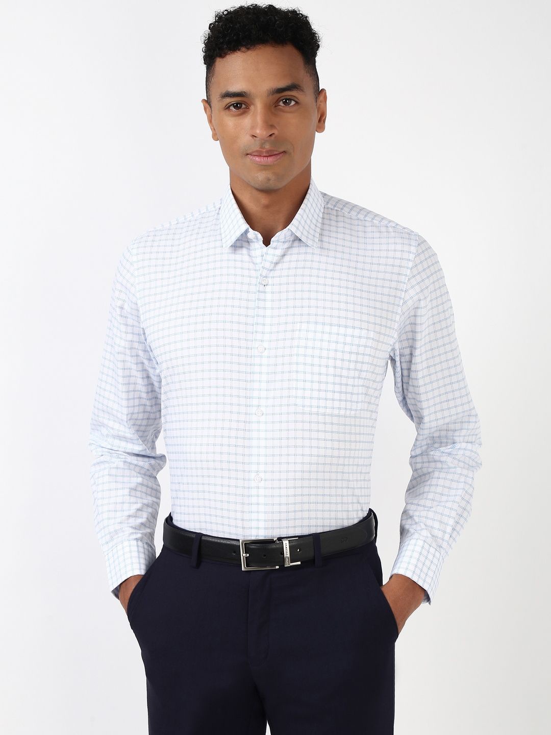 Peter England Men Spread Collar Grid Tattersall Checked Polycotton Slim Fit Formal Shirt, White
Peter England Men Spread Collar Grid Tattersall Checked Polycotton Slim Fit Formal Shirt, White