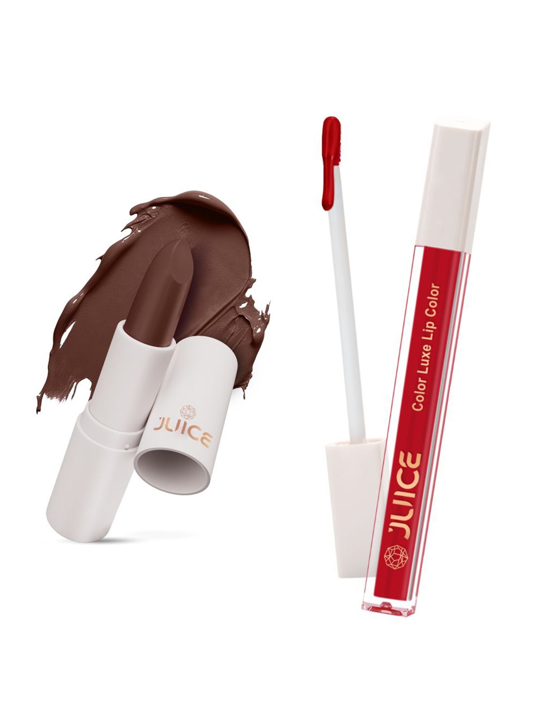 JUICE Set of Color Luxe Lip Color 2.5ml & Kiss Sensation Lipstick 4g - Shade M17 & M06, Brown
JUICE Set of Color Luxe Lip Color 2.5ml & Kiss Sensation Lipstick 4g - Shade M17 & M06, Brown