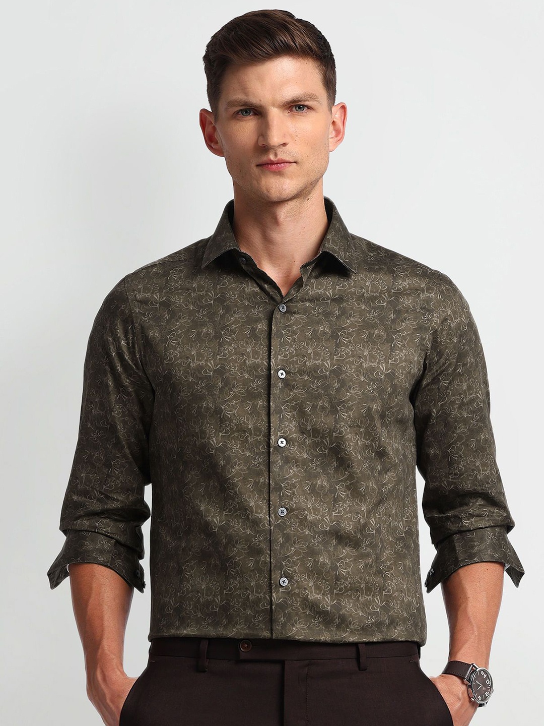 Arrow New York Men Spread Collar Abstract Printed Cotton Slim Fit Formal Shirt, Brown
Arrow New York Men Spread Collar Abstract Printed Cotton Slim Fit Formal Shirt, Brown