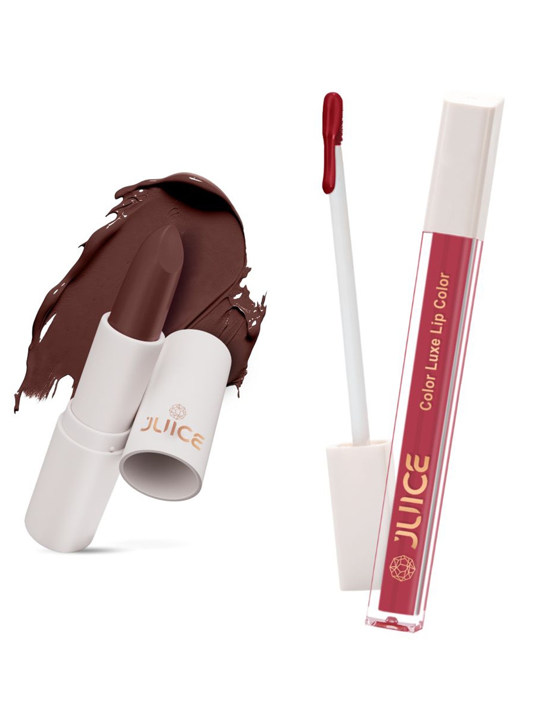 JUICE Set of Color Luxe Lip Color 2.5ml & Kiss Sensation Lipstick 4g - Shade M18 & M13, Brown
JUICE Set of Color Luxe Lip Color 2.5ml & Kiss Sensation Lipstick 4g - Shade M18 & M13, Brown