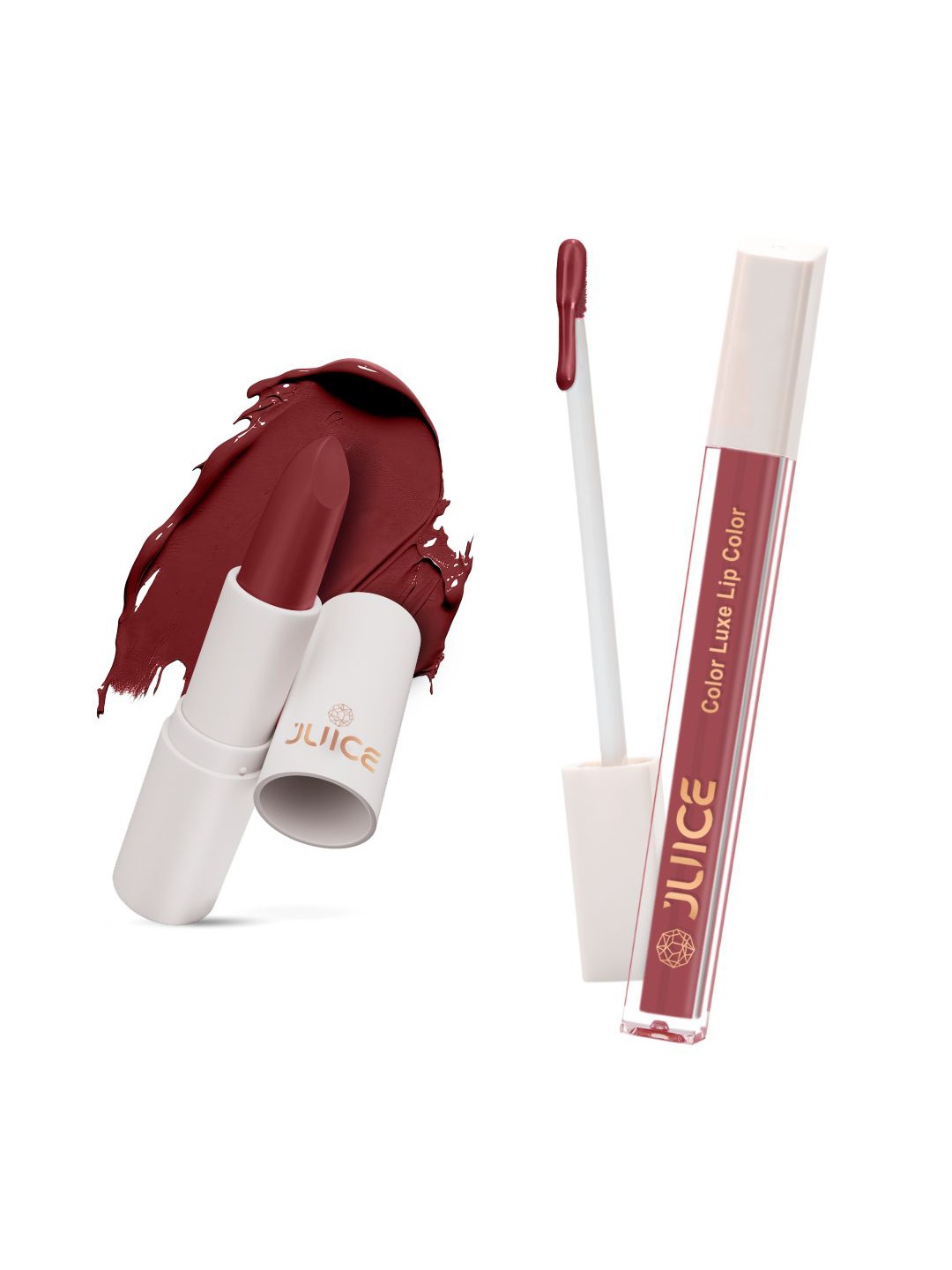 JUICE Set of Color Luxe Lip Color 2.5ml & Kiss Sensation Lipstick 4g - Shade M11 & M01, Maroon
JUICE Set of Color Luxe Lip Color 2.5ml & Kiss Sensation Lipstick 4g - Shade M11 & M01, Maroon