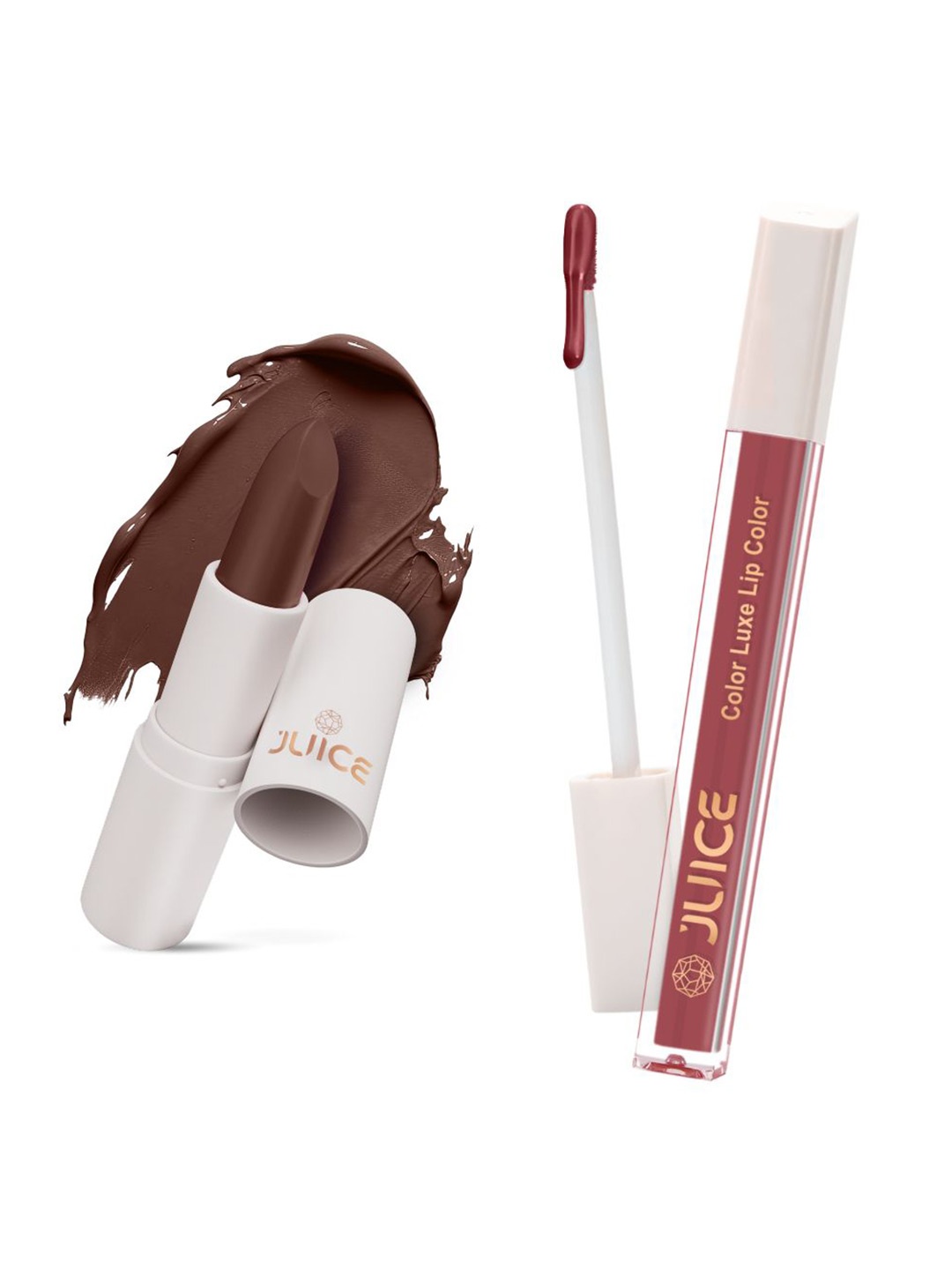 JUICE Set of Color Luxe Lip Color 2.5ml & Kiss Sensation Lipstick 4g - Shade M17 & M01, Brown
JUICE Set of Color Luxe Lip Color 2.5ml & Kiss Sensation Lipstick 4g - Shade M17 & M01, Brown