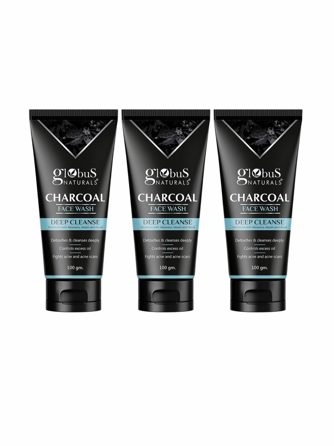 Globus naturals Set Of 3 Charcoal Face Wash Enriched With Aloe Vera Neem & Basil 100g Each, Black
Globus naturals Set Of 3 Charcoal Face Wash Enriched With Aloe Vera Neem & Basil 100g Each, Black