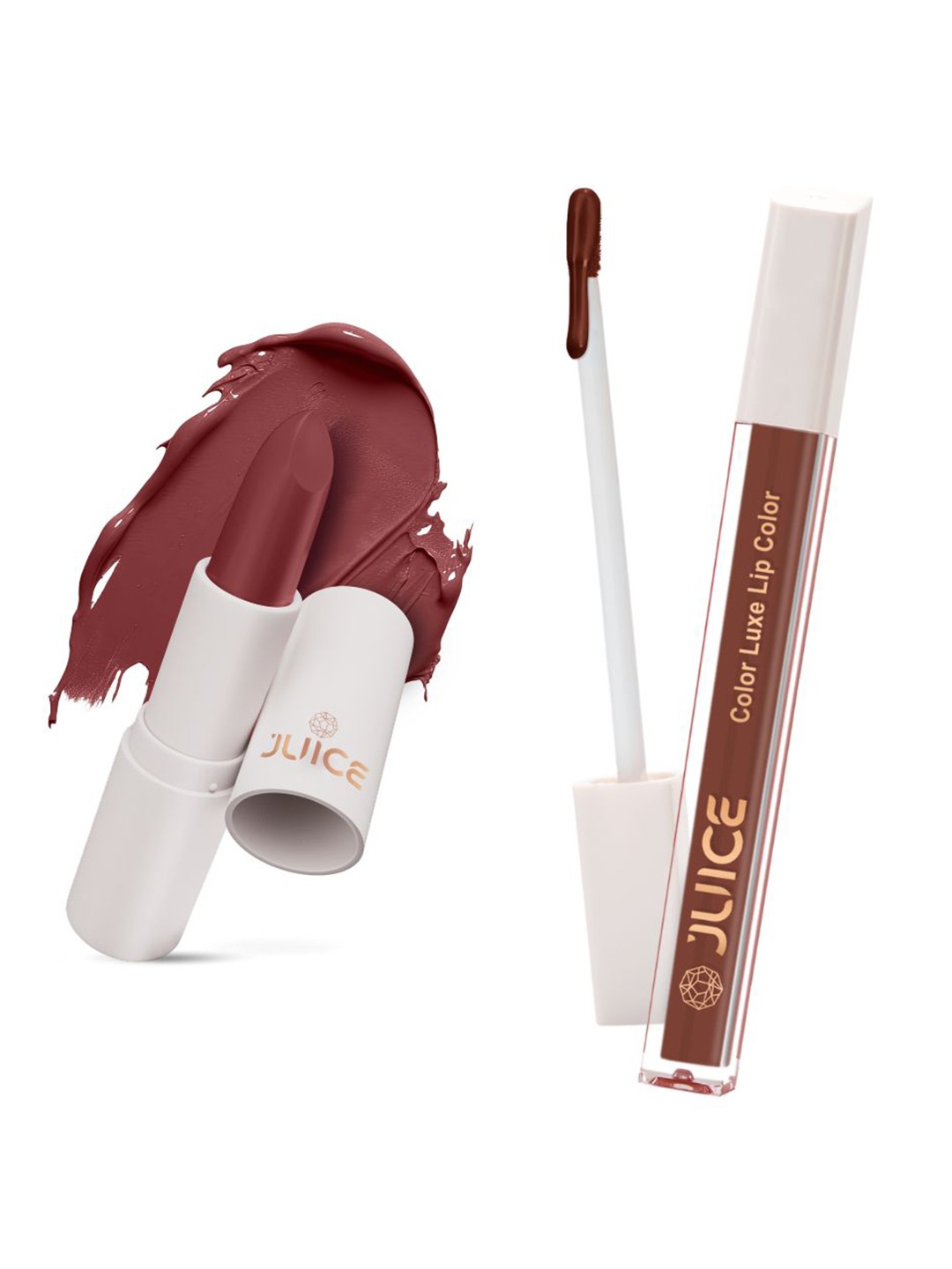 JUICE Set of Color Luxe Lip Color 2.5ml & Kiss Sensation Lipstick 4g - Shade M24 & M12, Brown
JUICE Set of Color Luxe Lip Color 2.5ml & Kiss Sensation Lipstick 4g - Shade M24 & M12, Brown