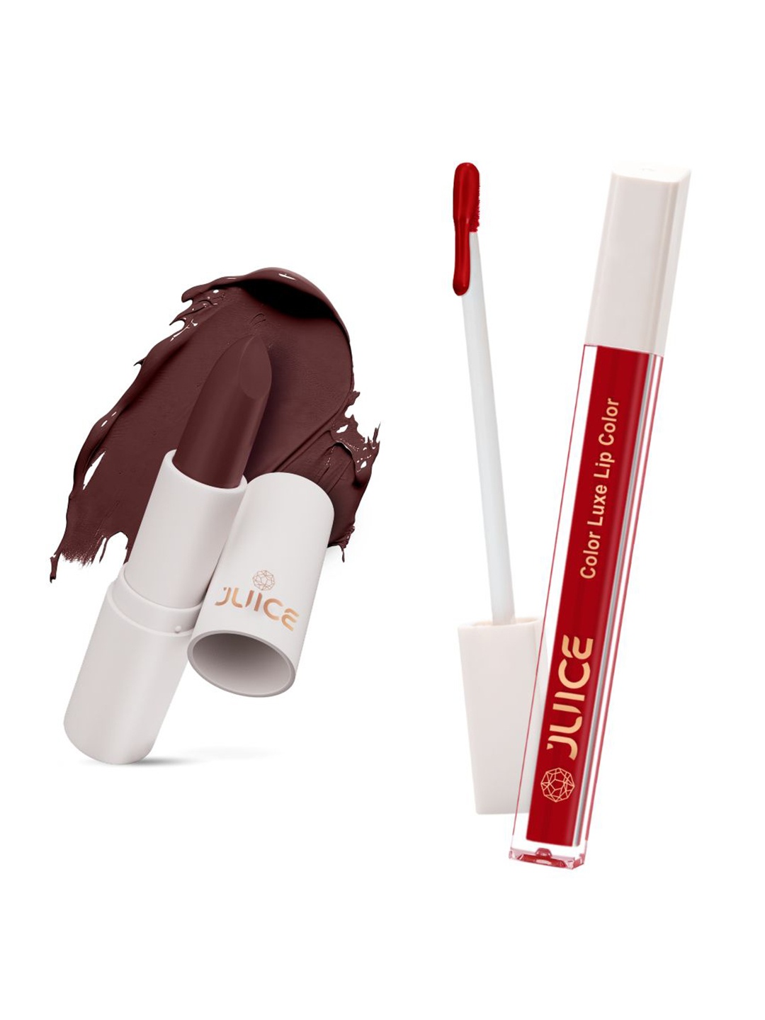 JUICE Set of Color Luxe Lip Color 2.5ml & Kiss Sensation Lipstick 4g - Shade M06 & M07, Brown
JUICE Set of Color Luxe Lip Color 2.5ml & Kiss Sensation Lipstick 4g - Shade M06 & M07, Brown