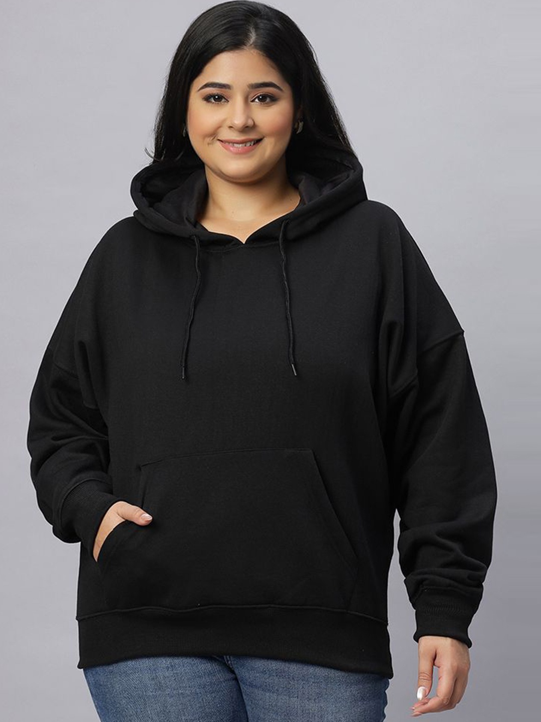 Wear Your Opinion Women Plus Size Drop Shoulder Kangaroo Pocket Hooded Sweatshirt, Black
Wear Your Opinion Women Plus Size Drop Shoulder Kangaroo Pocket Hooded Sweatshirt, Black
