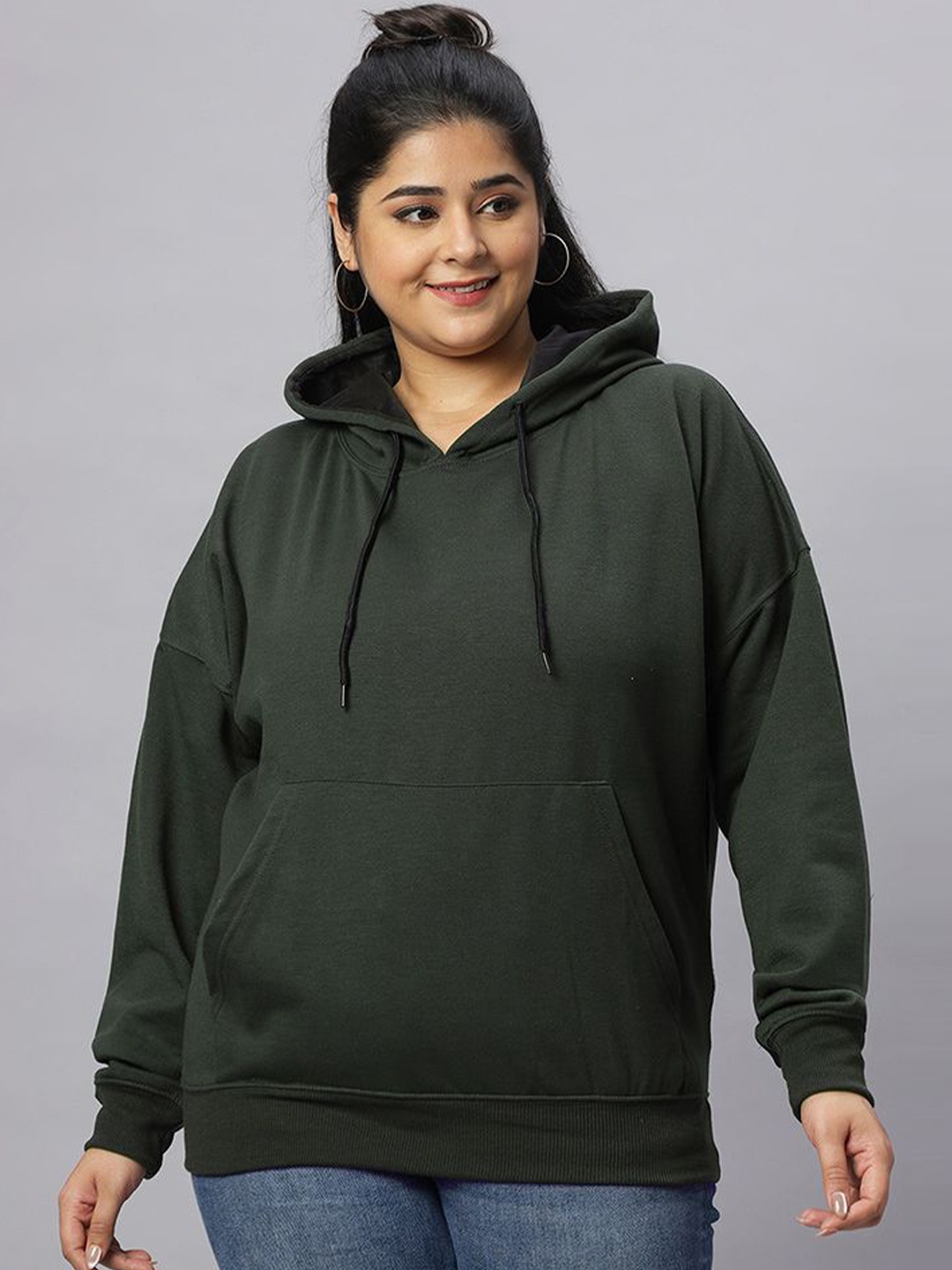 Wear Your Opinion Women Plus Size Drop Shoulder Kangaroo Pocket Hooded Sweatshirt, Olive
Wear Your Opinion Women Plus Size Drop Shoulder Kangaroo Pocket Hooded Sweatshirt, Olive