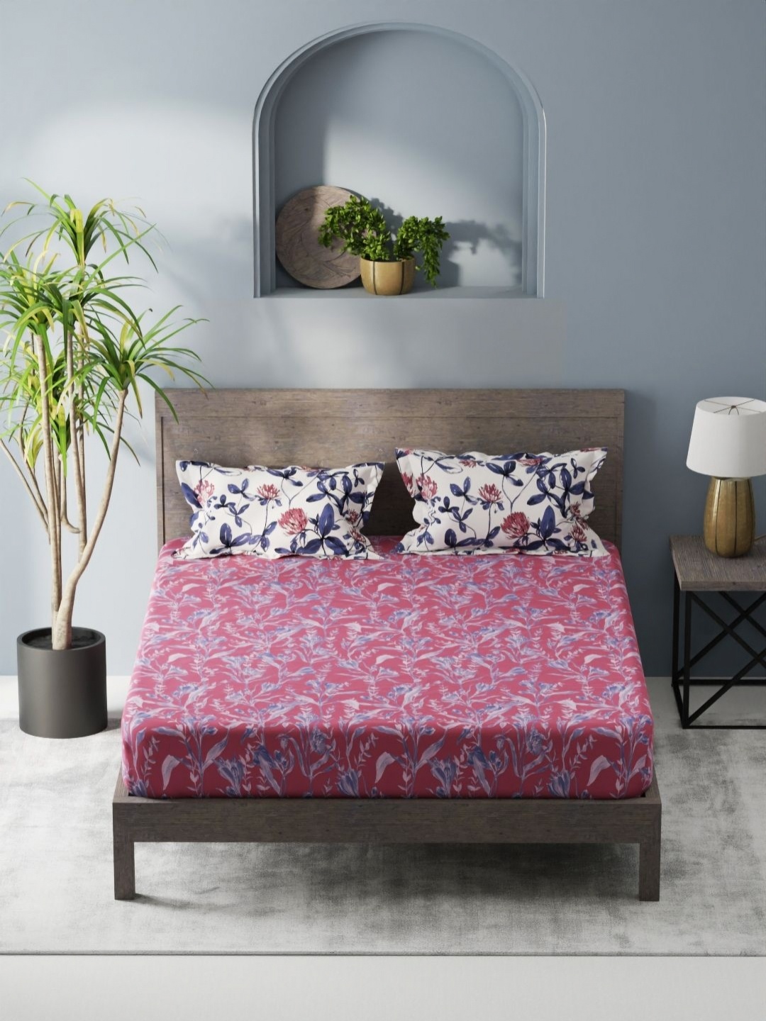 KOPA Denim Cotton Rose & Blue Floral Microfiber 200 TC King Bedsheet Set 2.31 m X 2.54 m
KOPA Denim Cotton Rose & Blue Floral Microfiber 200 TC King Bedsheet Set 2.31 m X 2.54 m