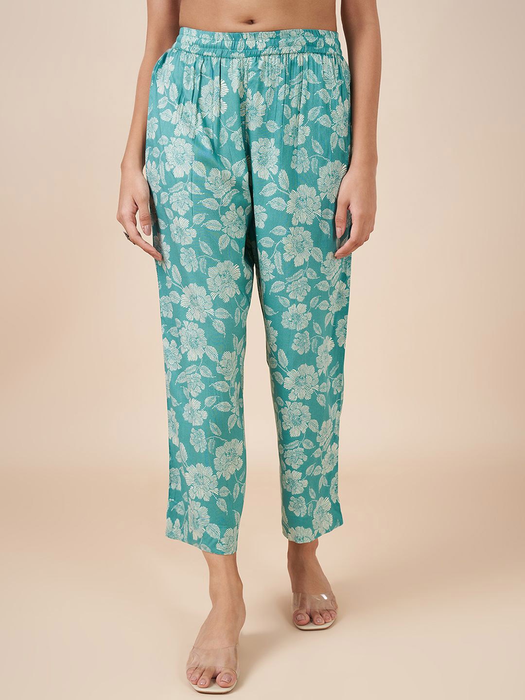 RANGMANCH BY PANTALOONS Women Floral Printed Mid-Rise Regular Fit Trousers, Blue
RANGMANCH BY PANTALOONS Women Floral Printed Mid-Rise Regular Fit Trousers, Blue